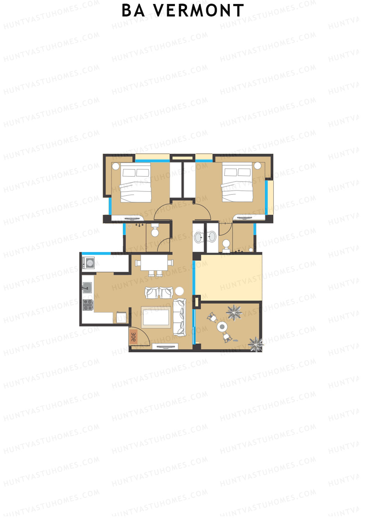 BA Vermont Tower A Unit 4 Floor Plan
