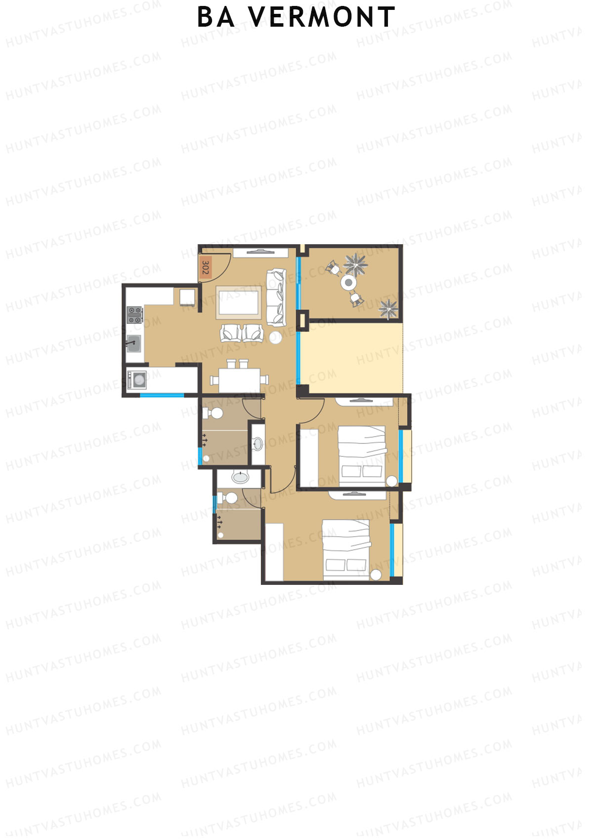 BA Vermont Tower A Unit 5 Floor Plan