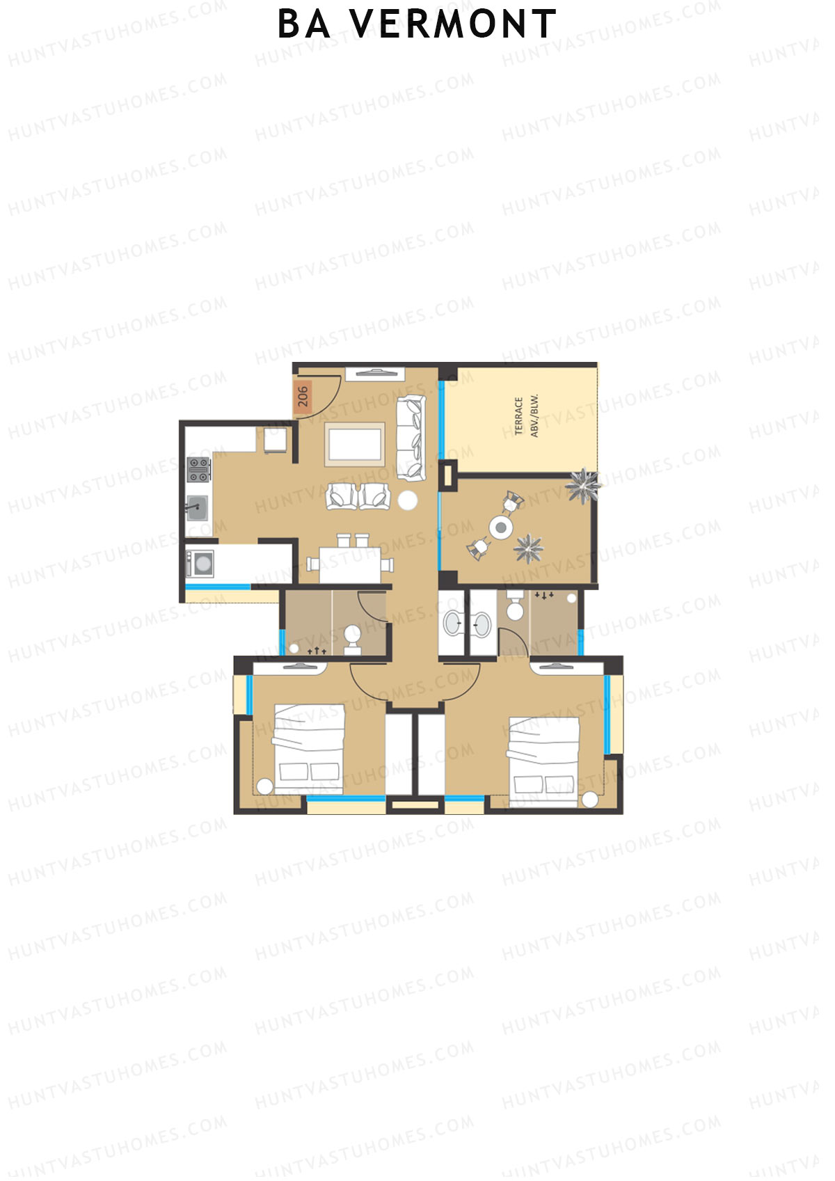 BA Vermont Tower A Unit 6 Floor Plan