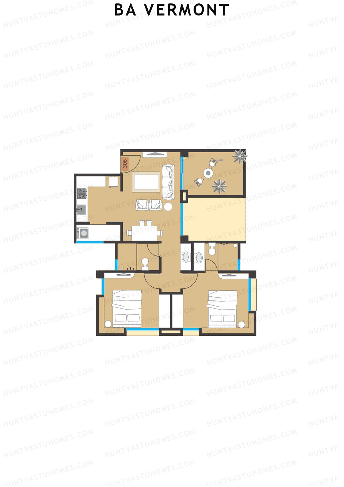 BA Vermont Tower A Unit 6 Floor Plan
