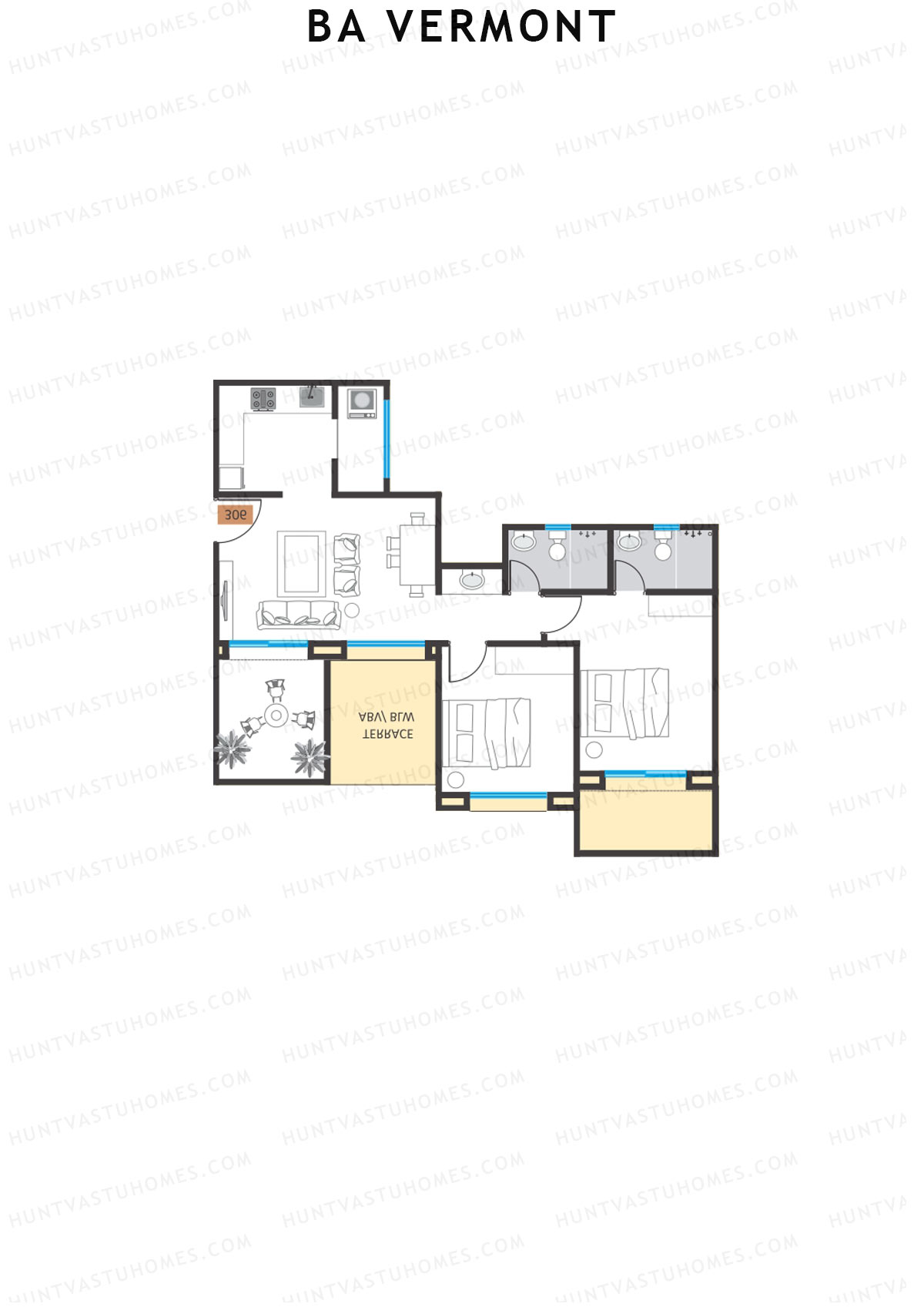 BA Vermont Tower B Unit 1 Floor Plan