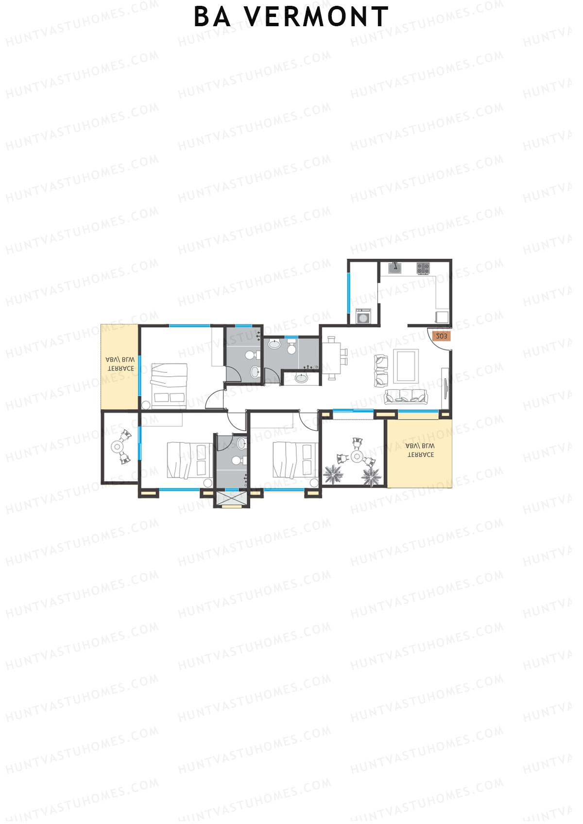 BA Vermont Tower B Unit 2 Floor Plan