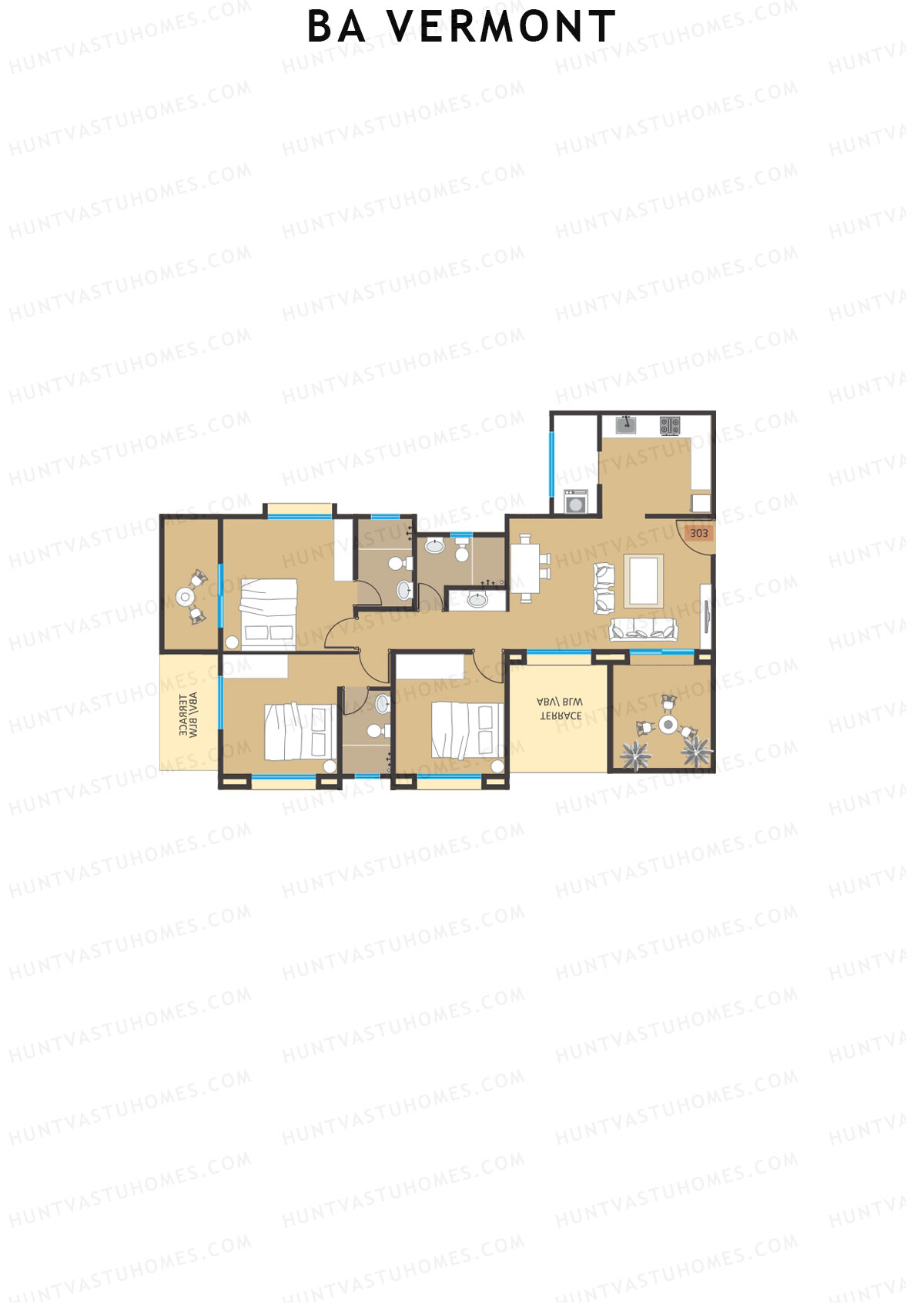 BA Vermont Tower B Unit 2 Floor Plan