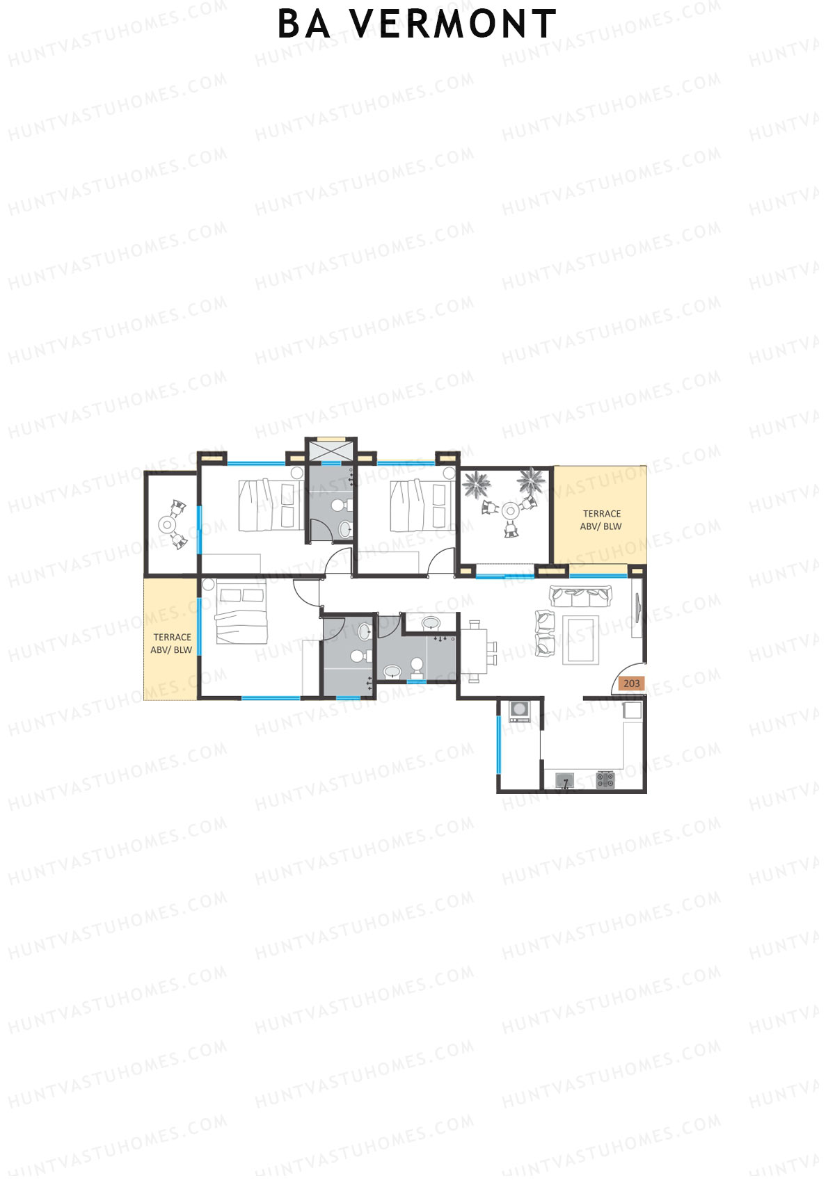 BA Vermont Tower B Unit 3 Floor Plan