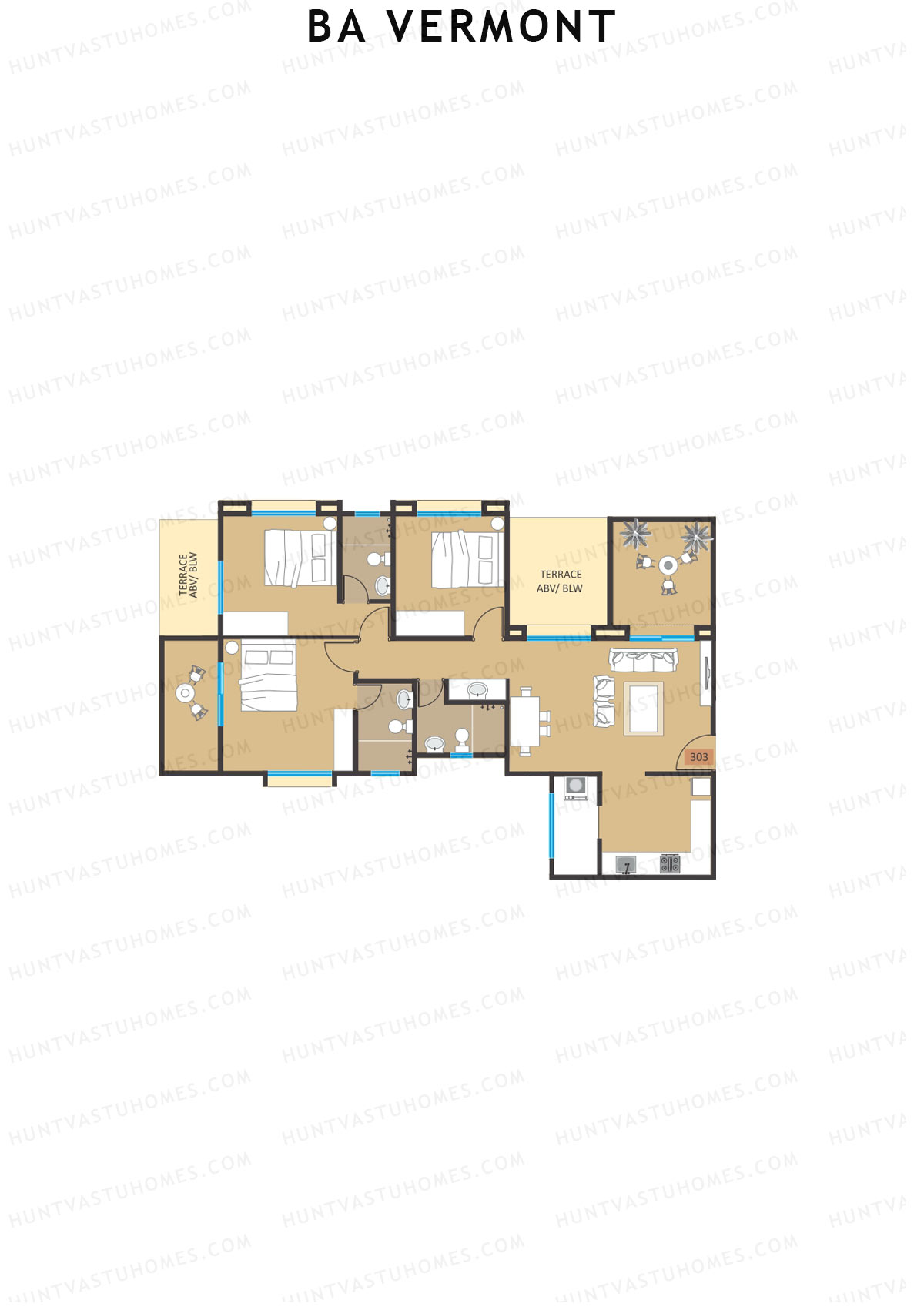 BA Vermont Tower B Unit 3 Floor Plan