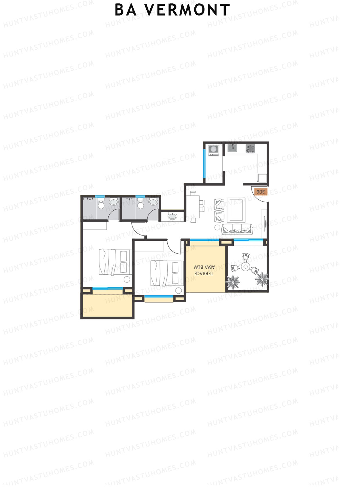 BA Vermont Tower B Unit 8 Floor Plan