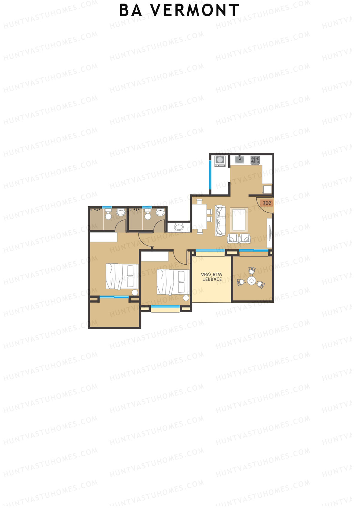 BA Vermont Tower C Unit 1 Floor Plan