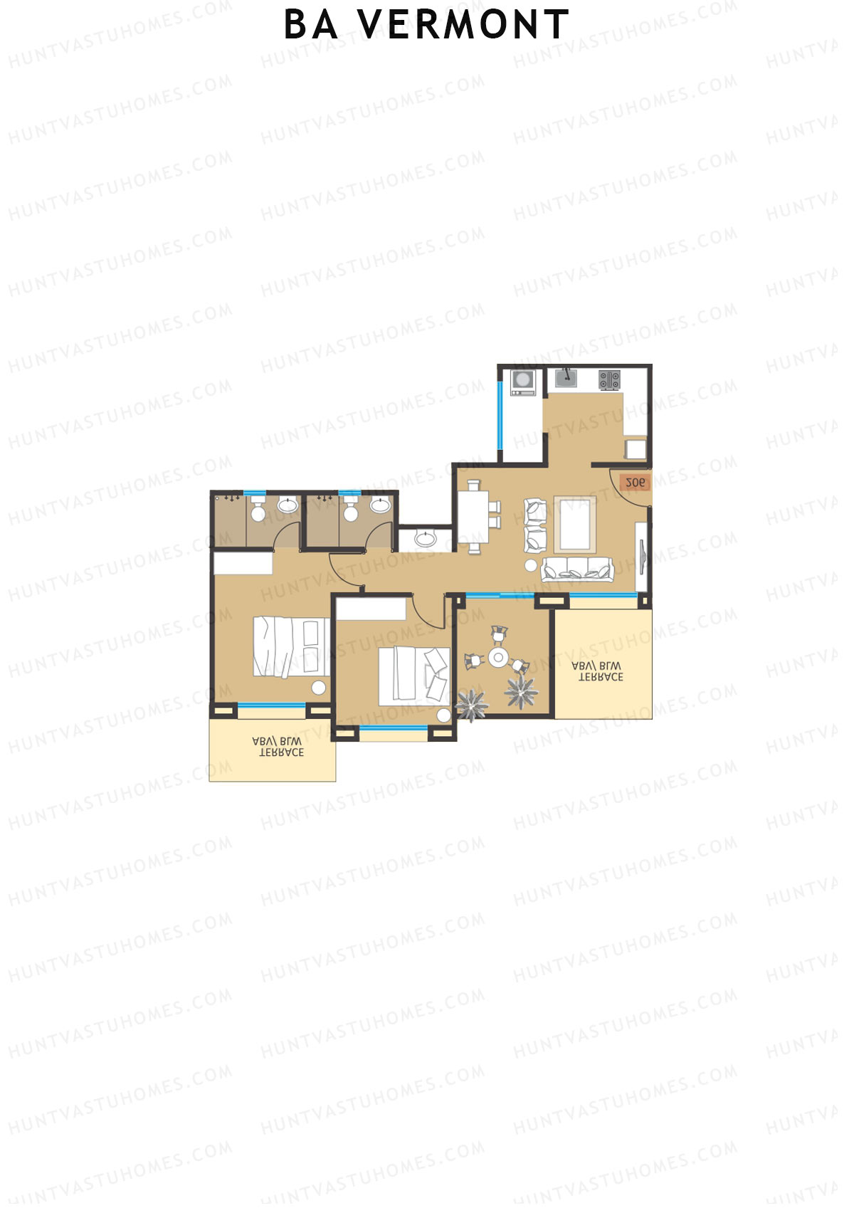 BA Vermont Tower C Unit 1 Floor Plan