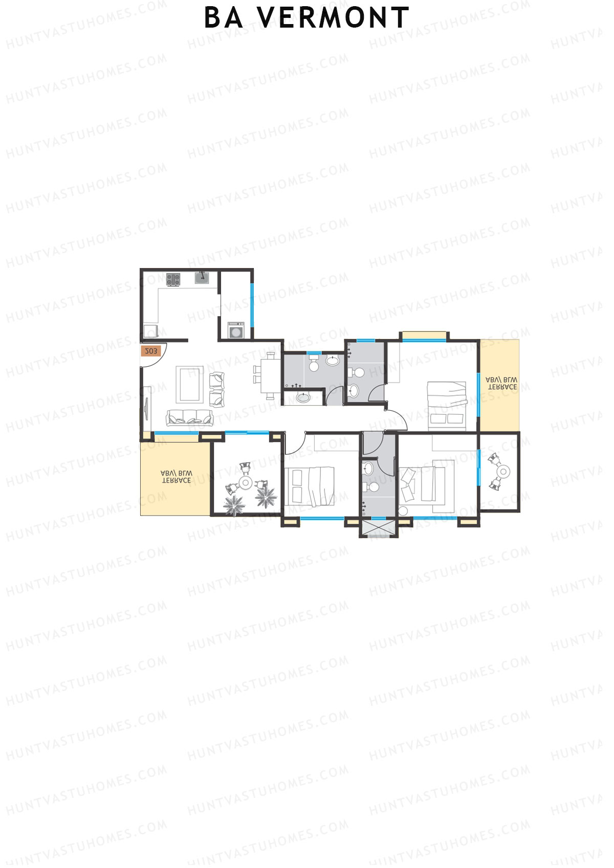 BA Vermont Tower C Unit 2 Floor Plan