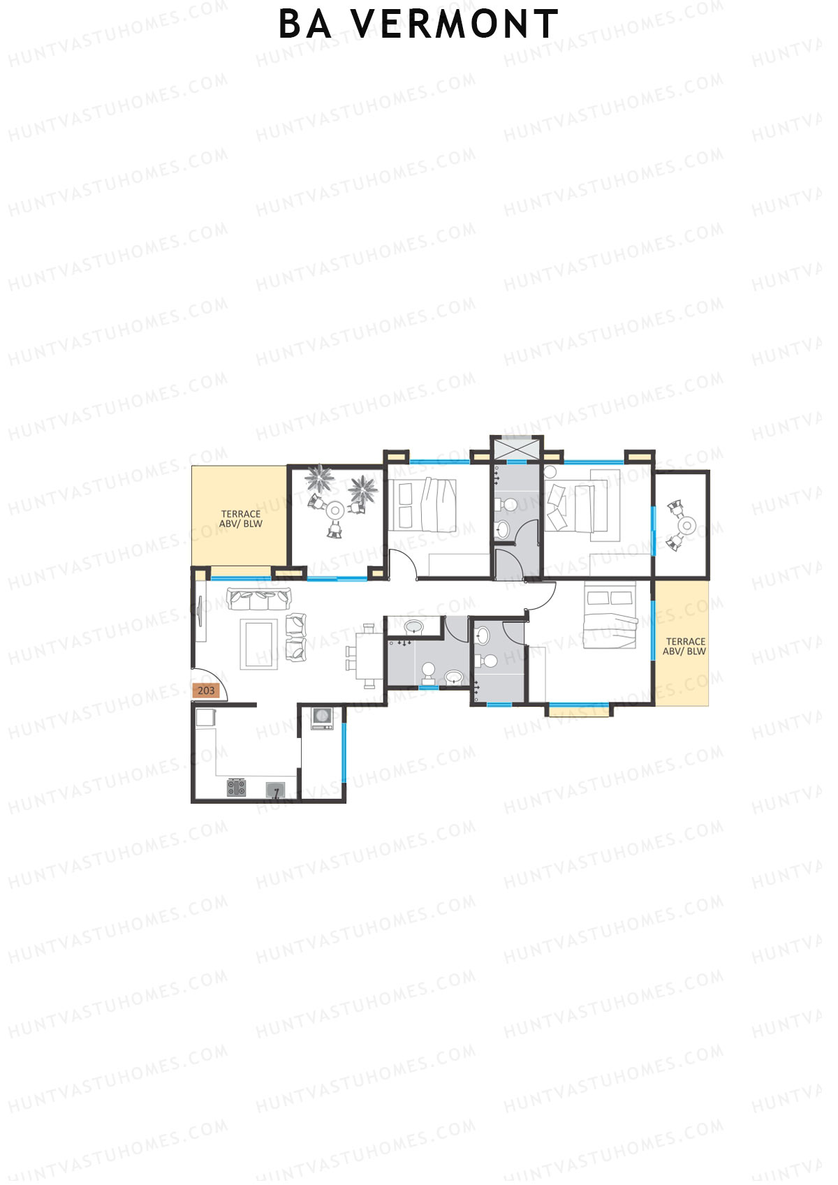 BA Vermont Tower C Unit 3 Floor Plan