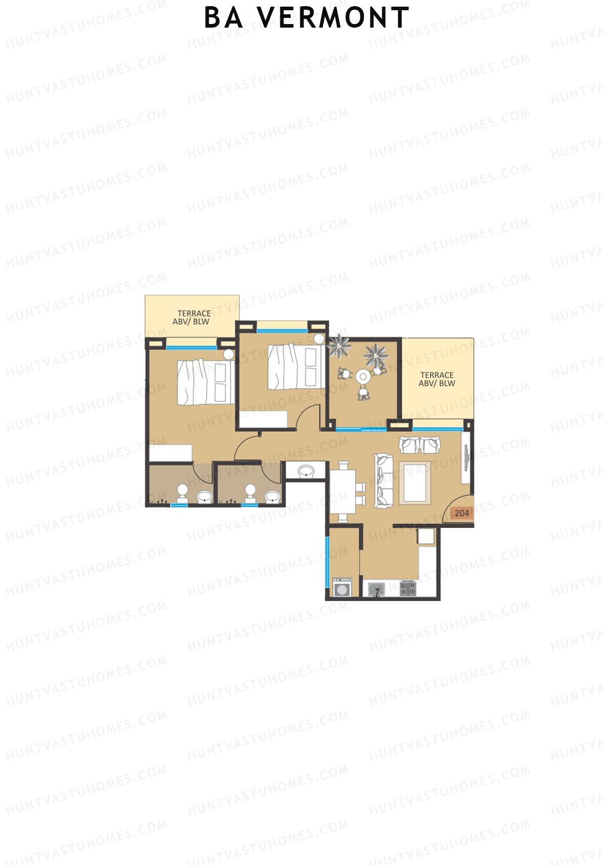 BA Vermont Tower C Unit 4 Floor Plan