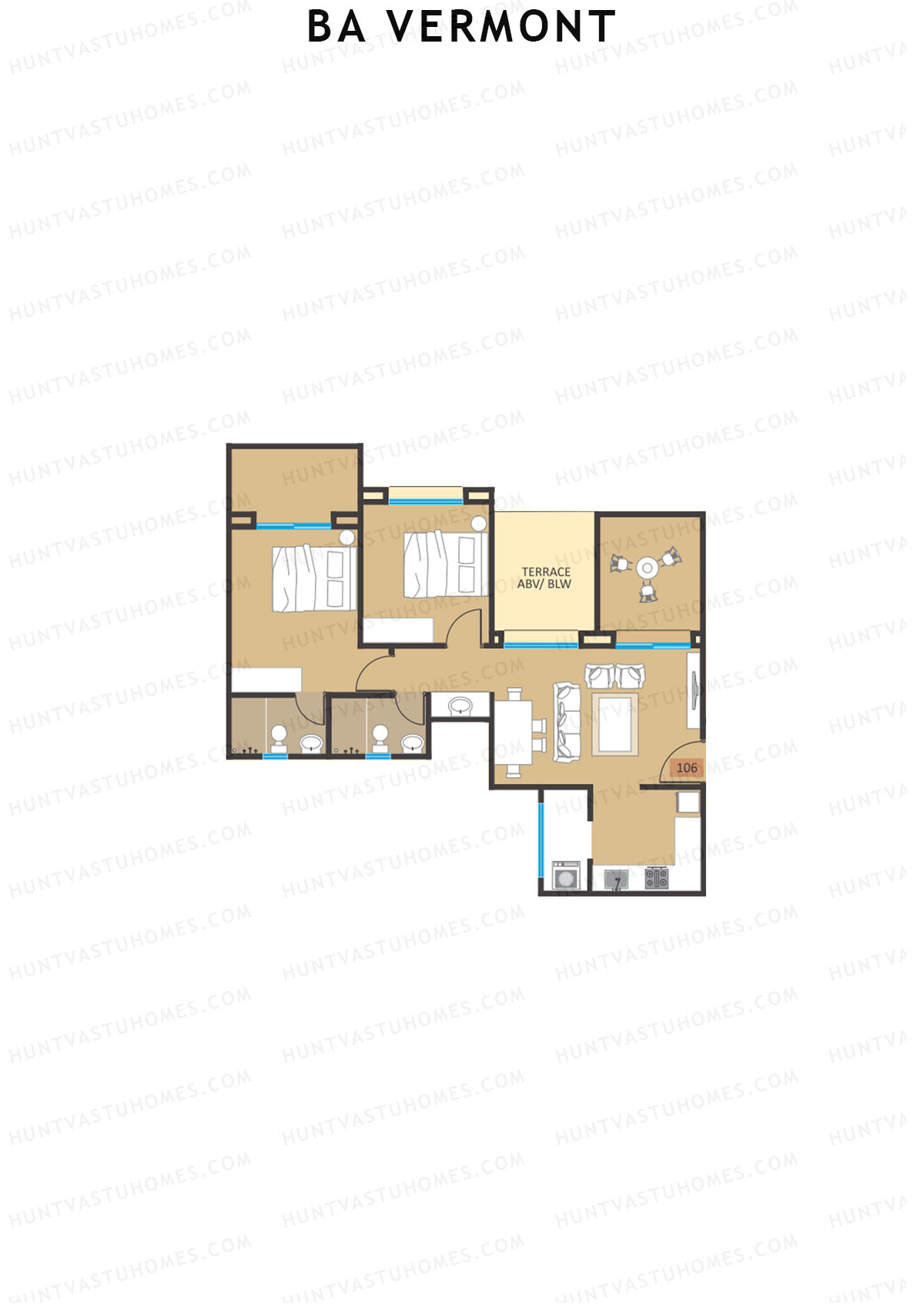 BA Vermont Tower C Unit 6 Floor Plan