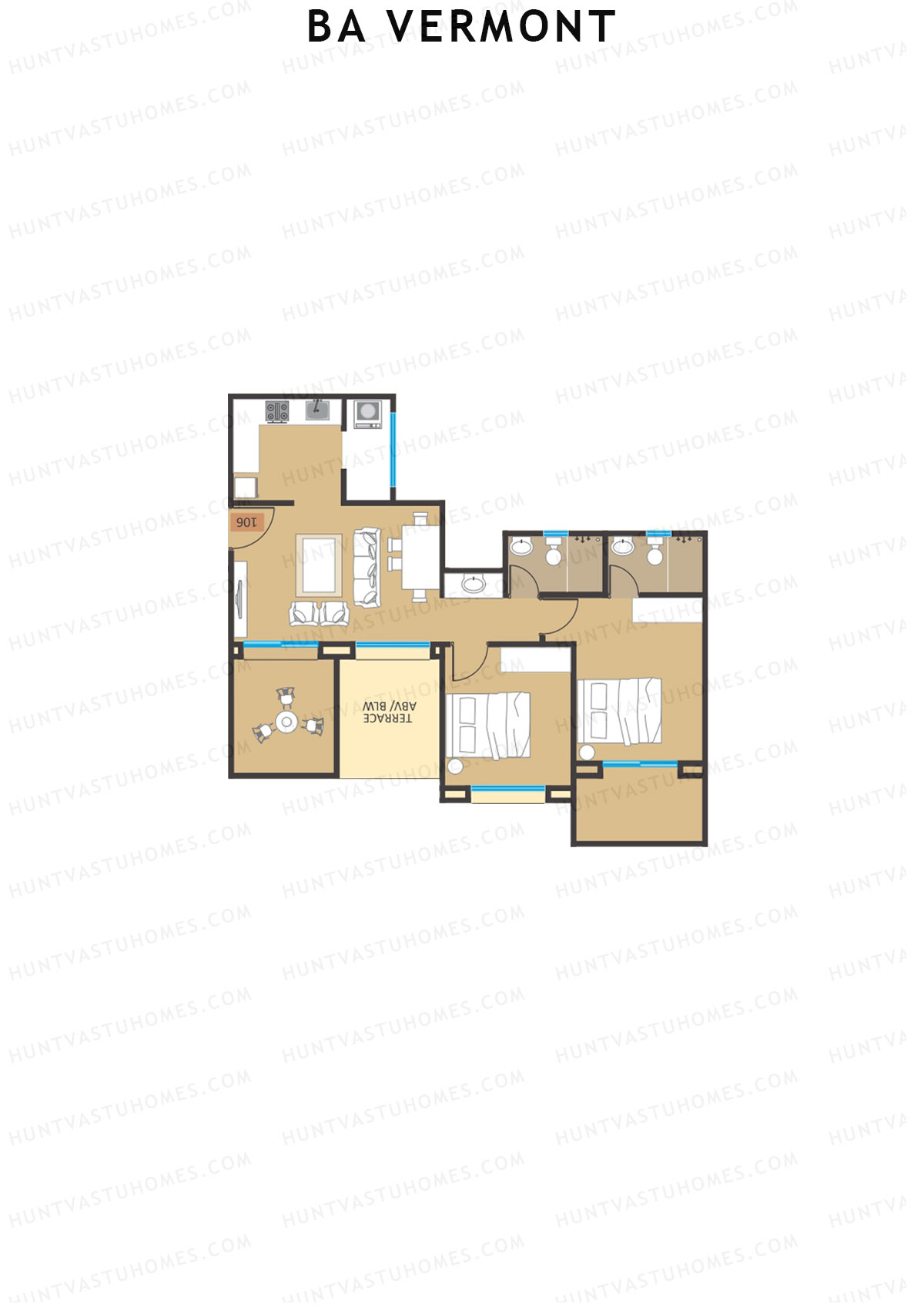 BA Vermont Tower C Unit 8 Floor Plan