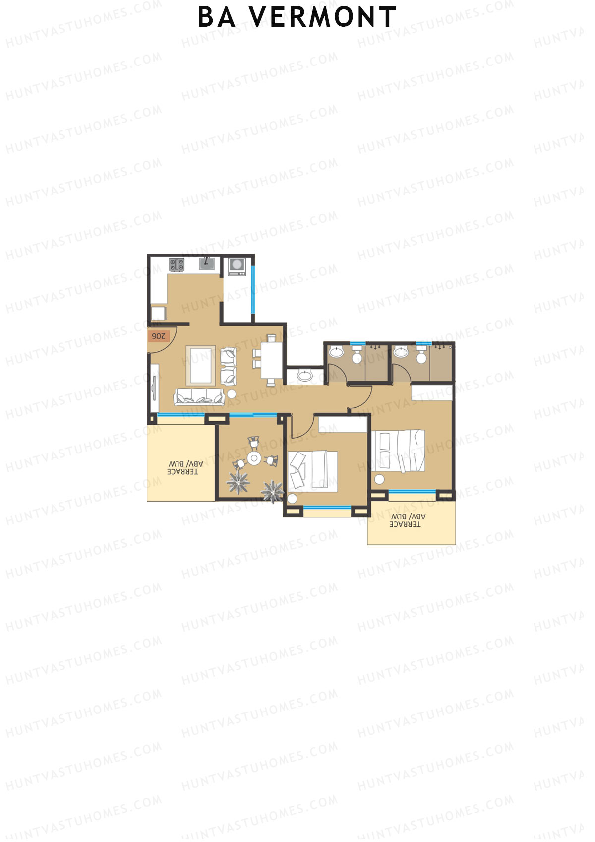 BA Vermont Tower C Unit 8 Floor Plan