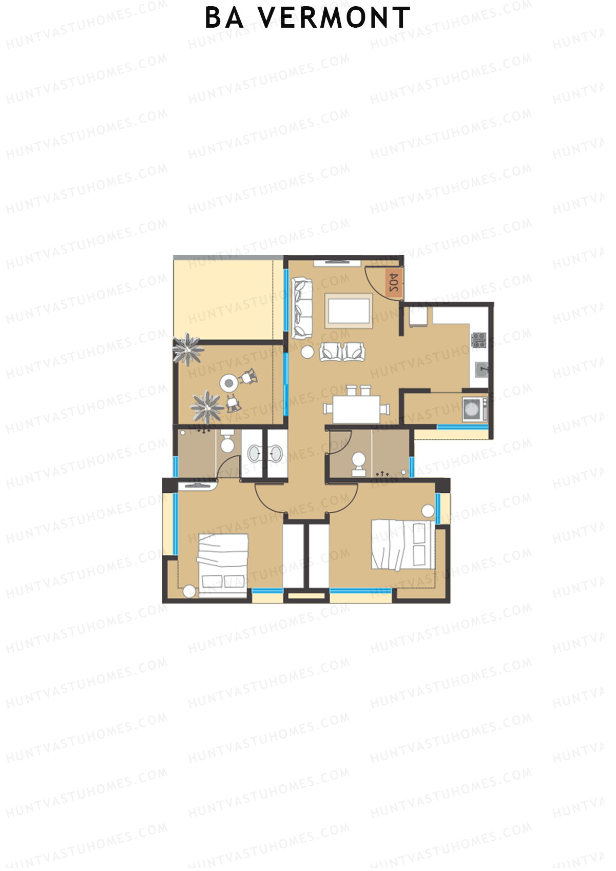 BA Vermont Tower D Unit 5 Floor Plan