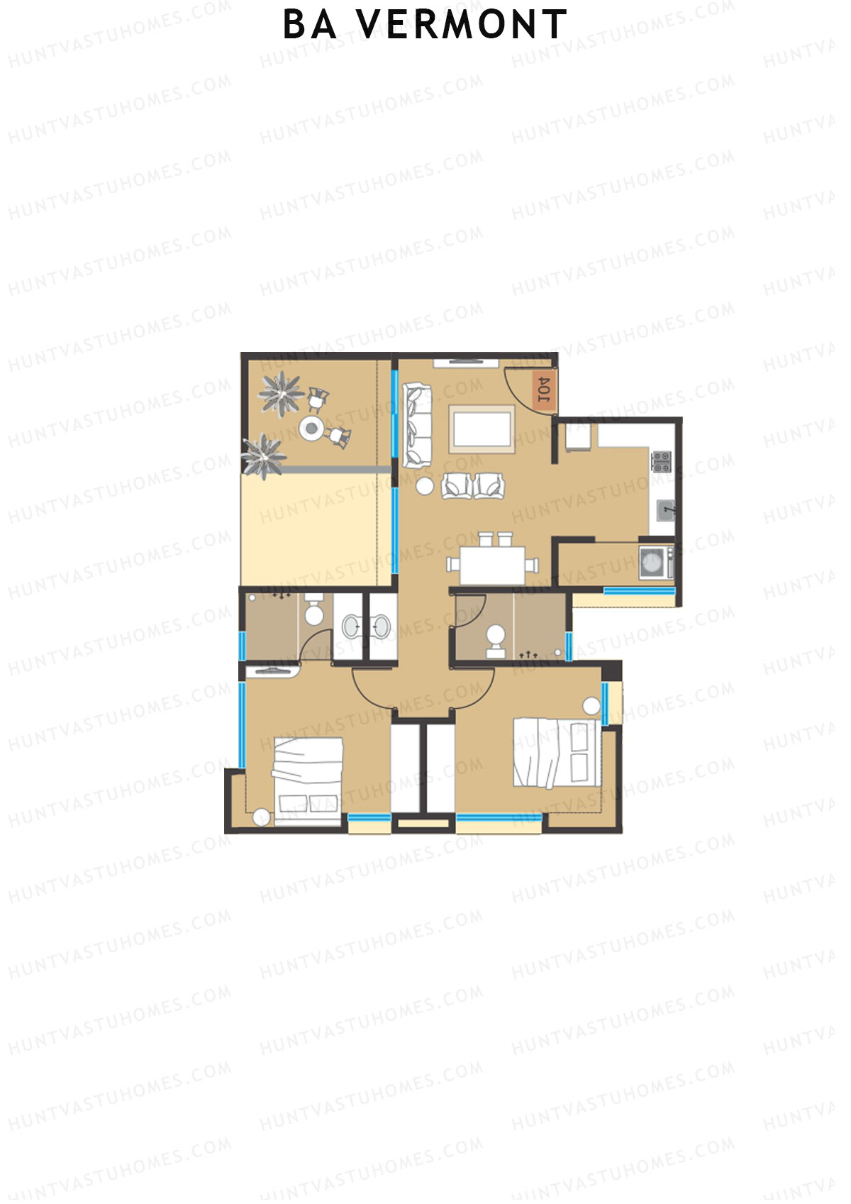BA Vermont Tower D Unit 5 Floor Plan