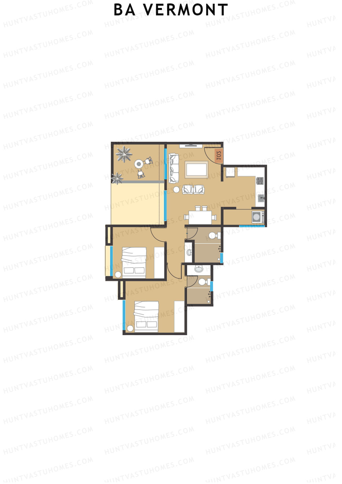 BA Vermont Tower D Unit 7 Floor Plan