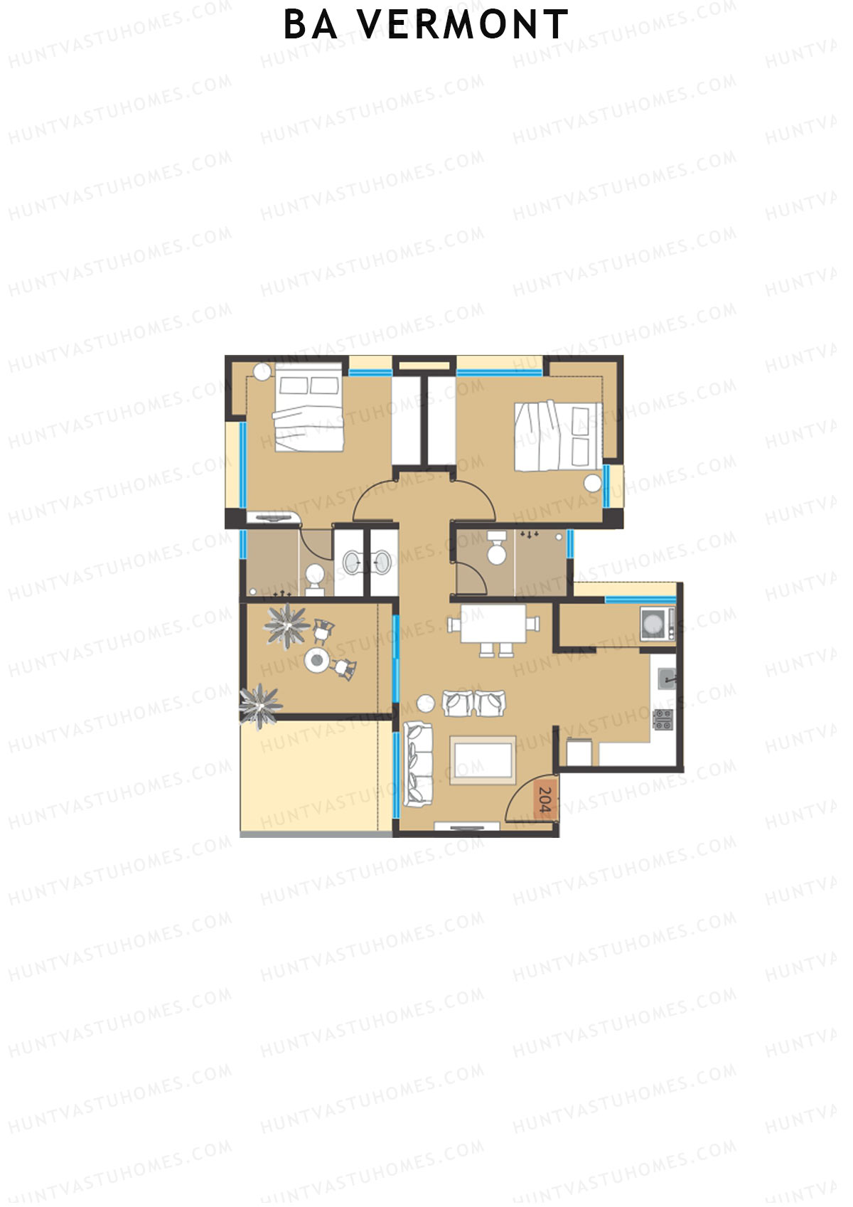 BA Vermont Tower E Unit 8 Floor Plan