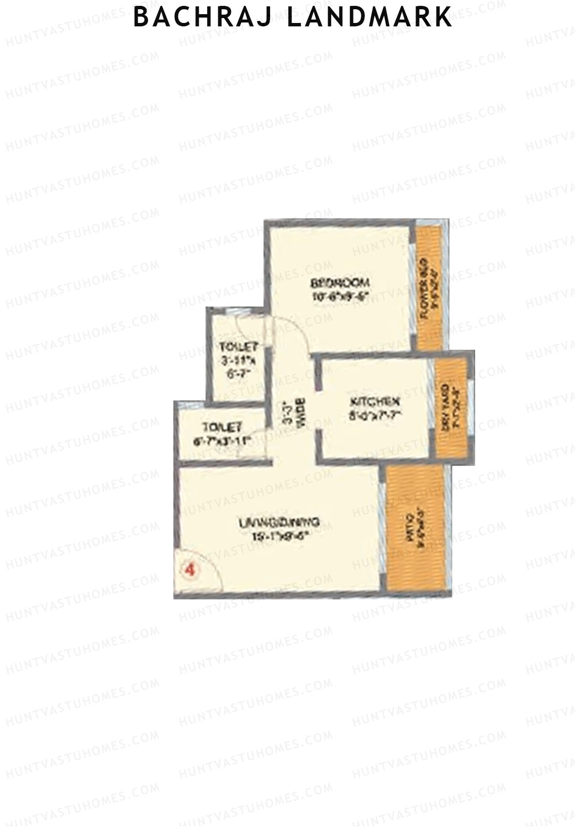 Bachraj Landmark Wing A Unit 4 Floor Plan