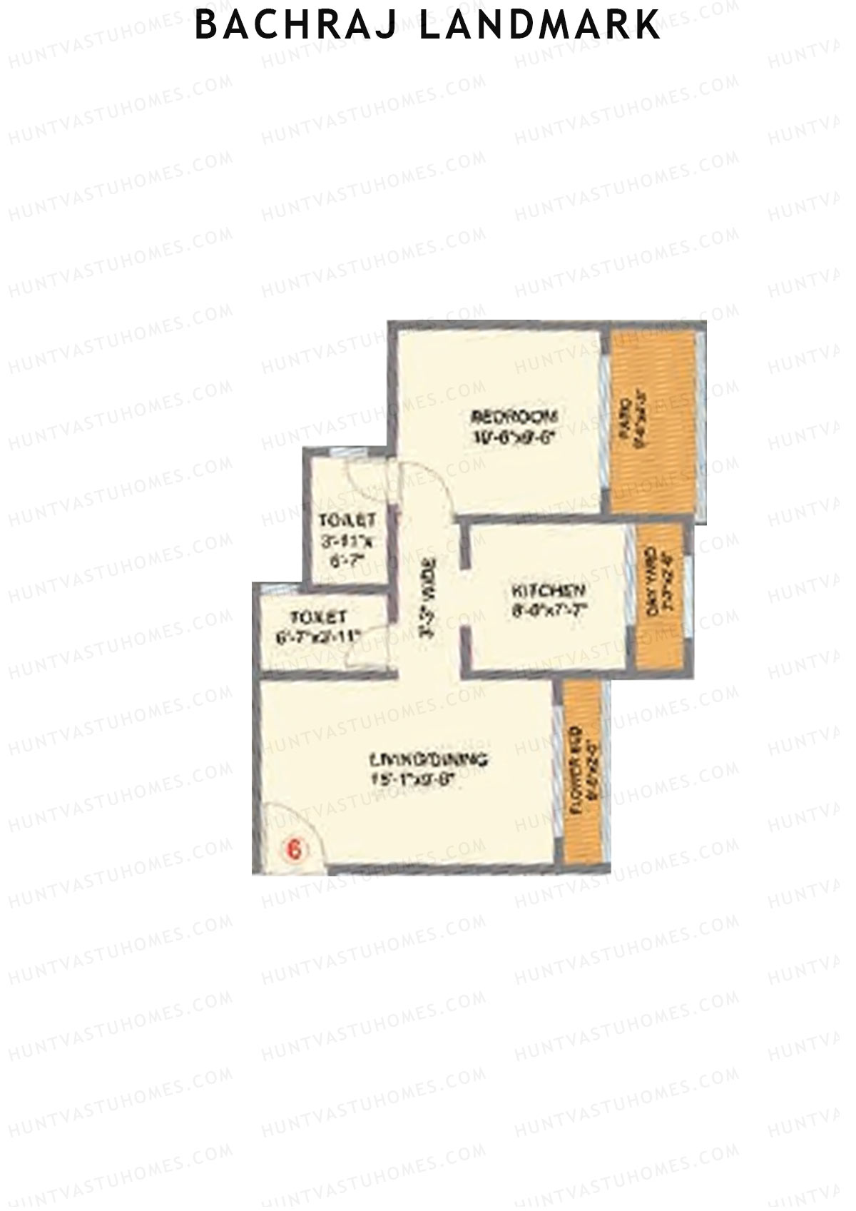 Bachraj Landmark Wing B Unit 2 Floor Plan