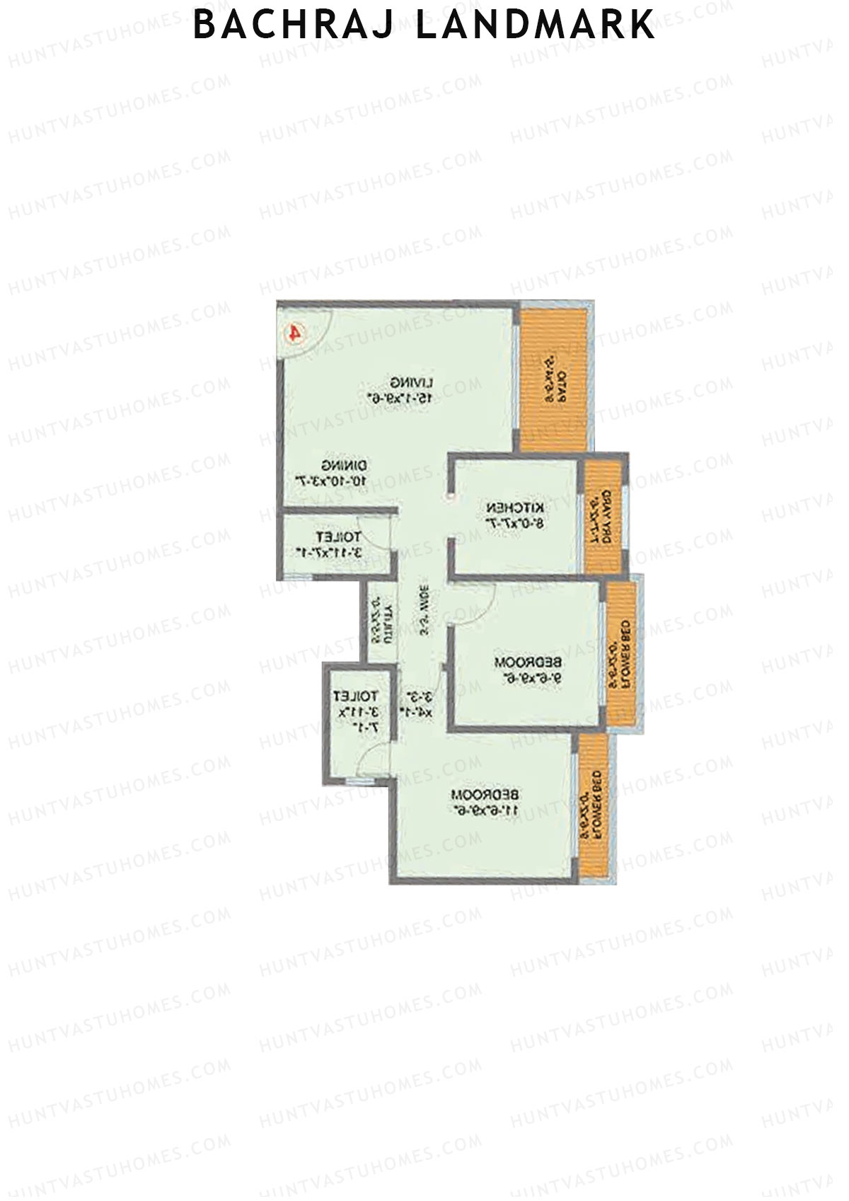 Bachraj Landmark Wing B Unit 3 Floor Plan