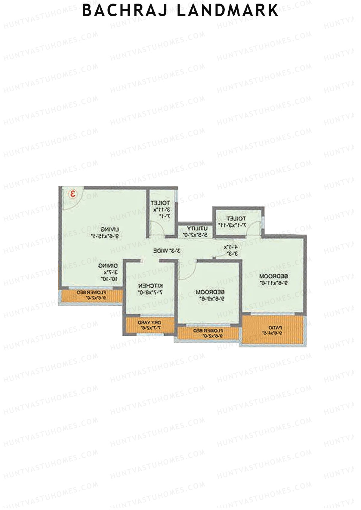 Bachraj Landmark Wing B Unit 4 Floor Plan