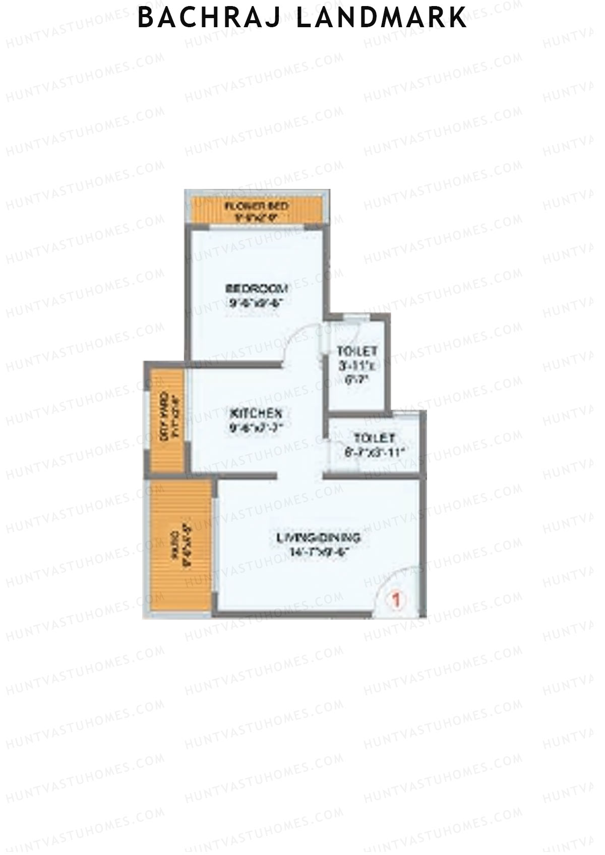 Bachraj Landmark Wing D Unit 1 Floor Plan