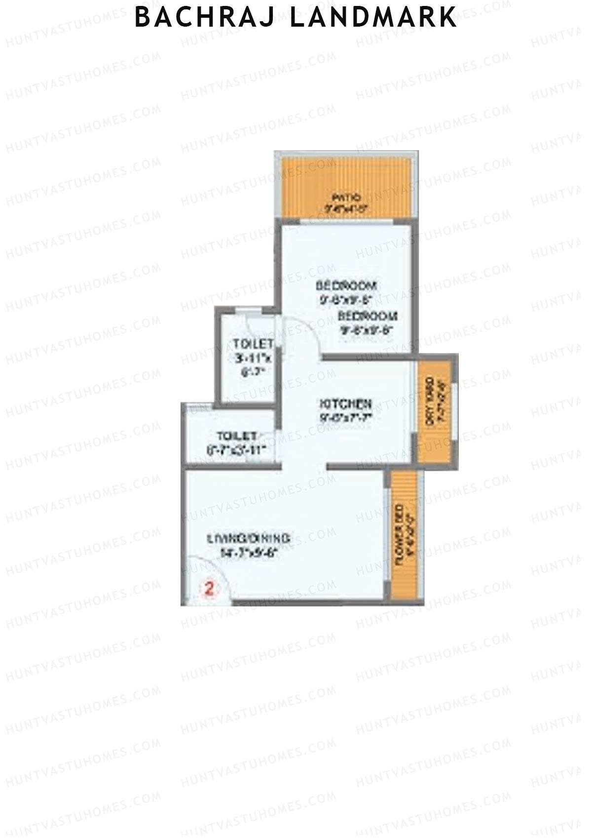 Bachraj Landmark Wing D Unit 2 Floor Plan