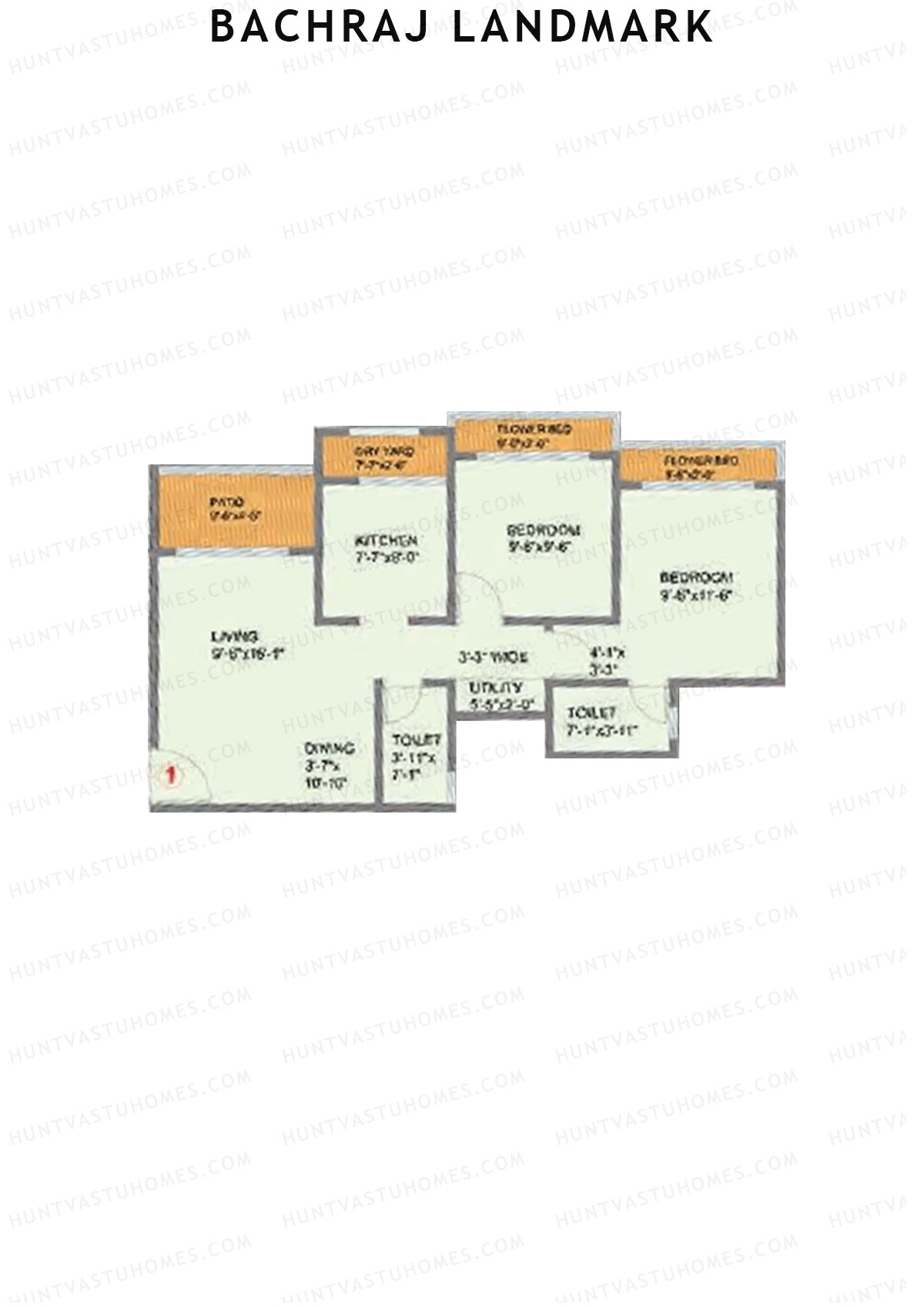 Bachraj Landmark Wing E Unit 1 Floor Plan