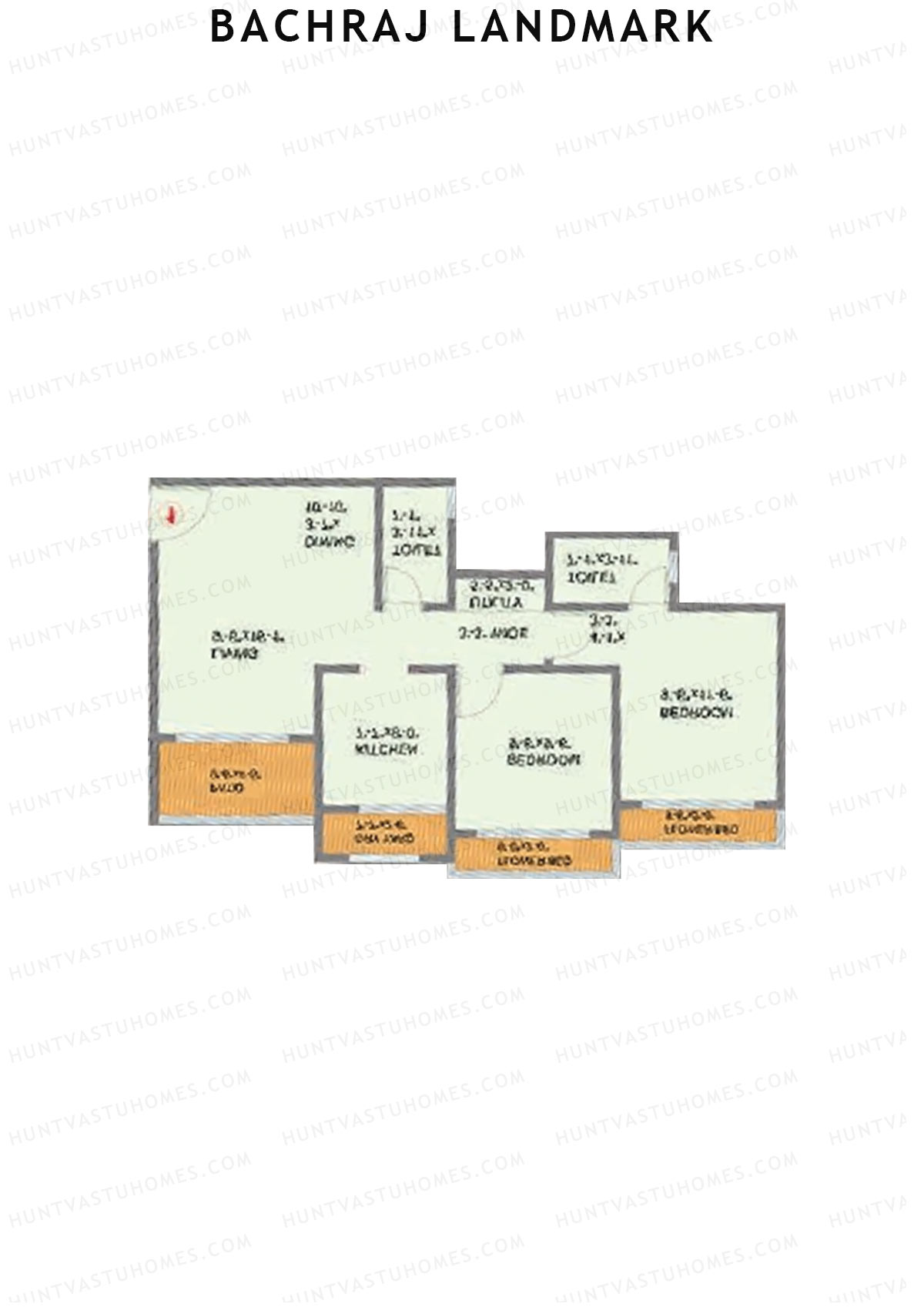 Bachraj Landmark Wing E Unit 2 Floor Plan