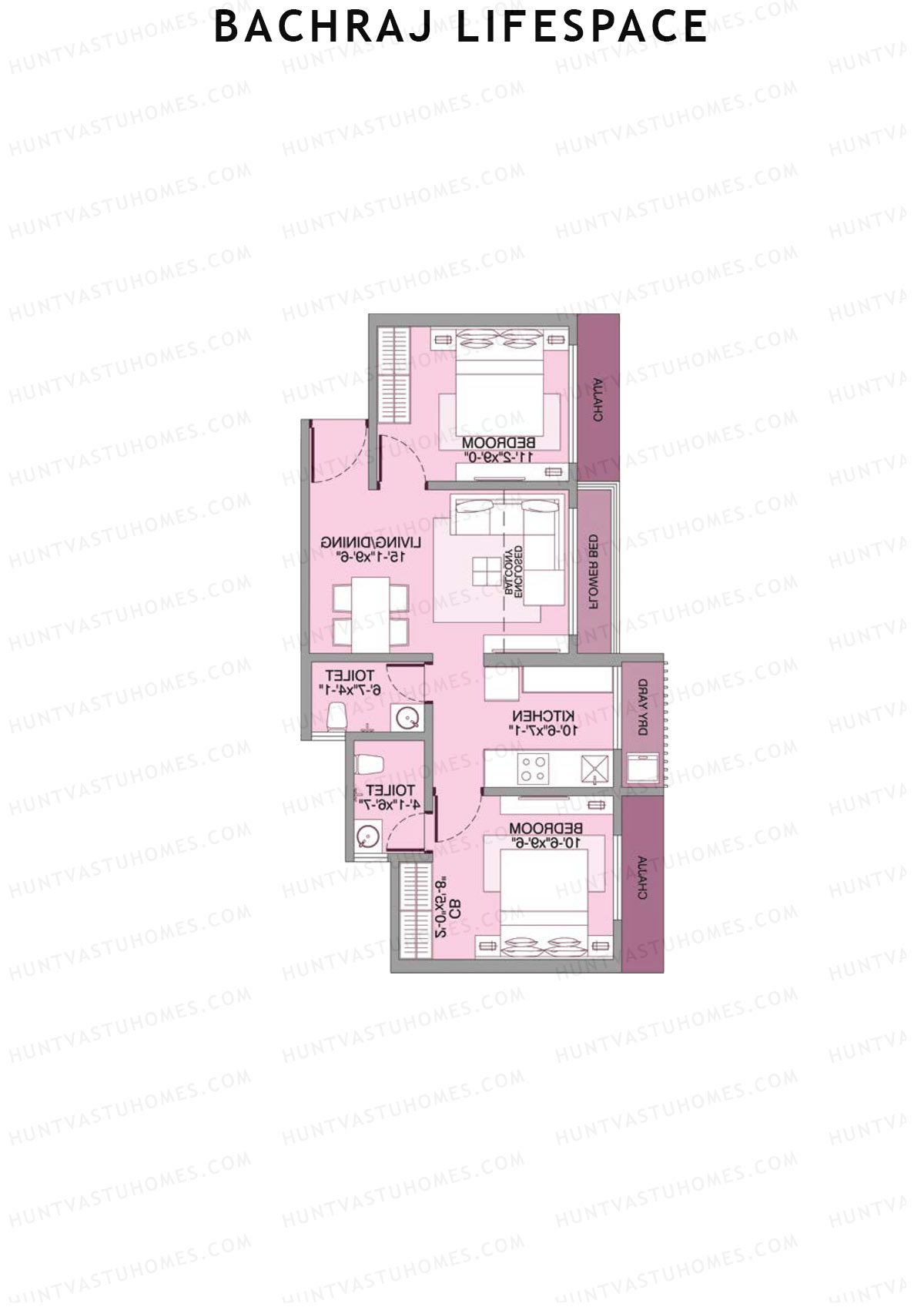 Bachraj Lifespace Wing A Unit 1 Floor Plan