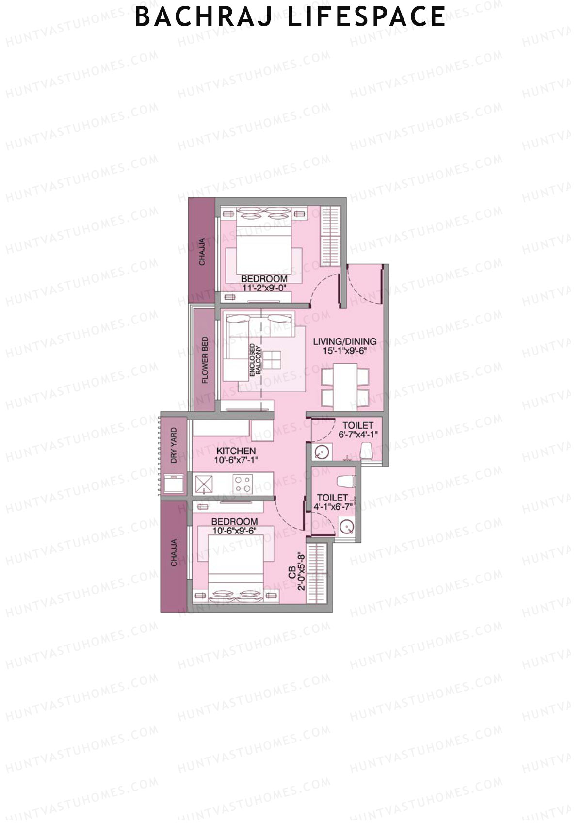 Bachraj Lifespace Wing A Unit 2 Floor Plan