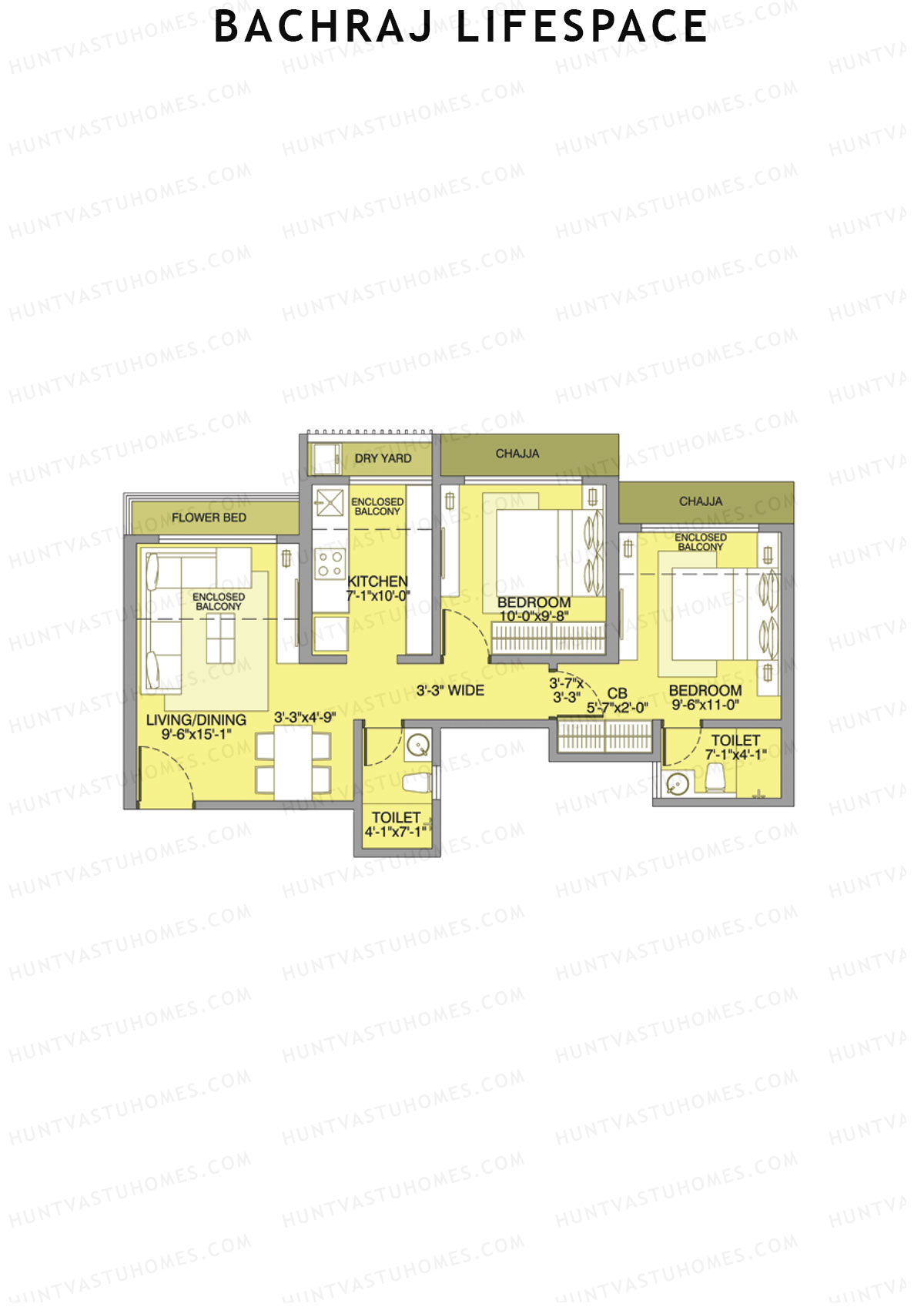 Bachraj Lifespace Wing A Unit 5 Floor Plan