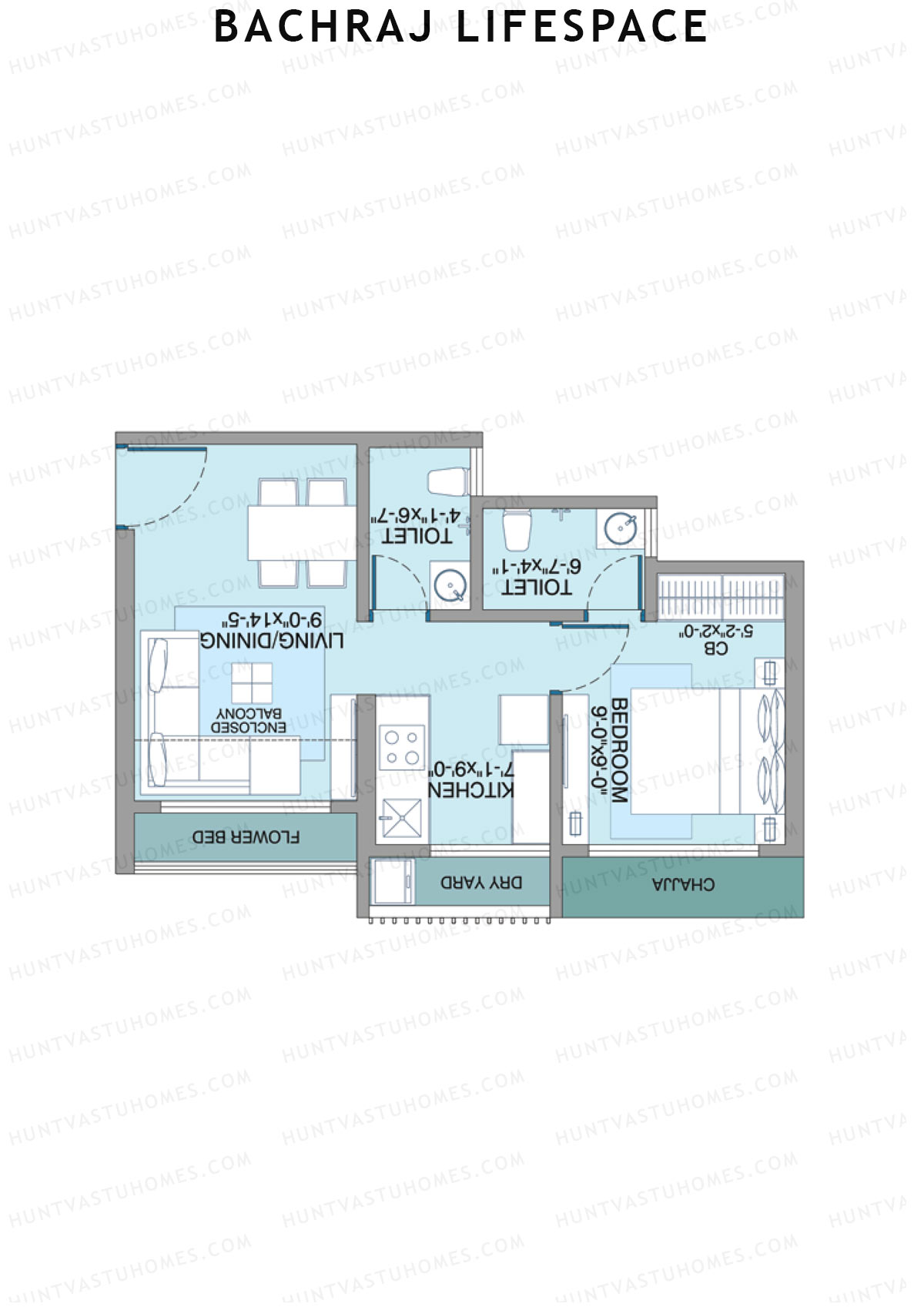 Bachraj Lifespace Wing B Unit 2 Floor Plan