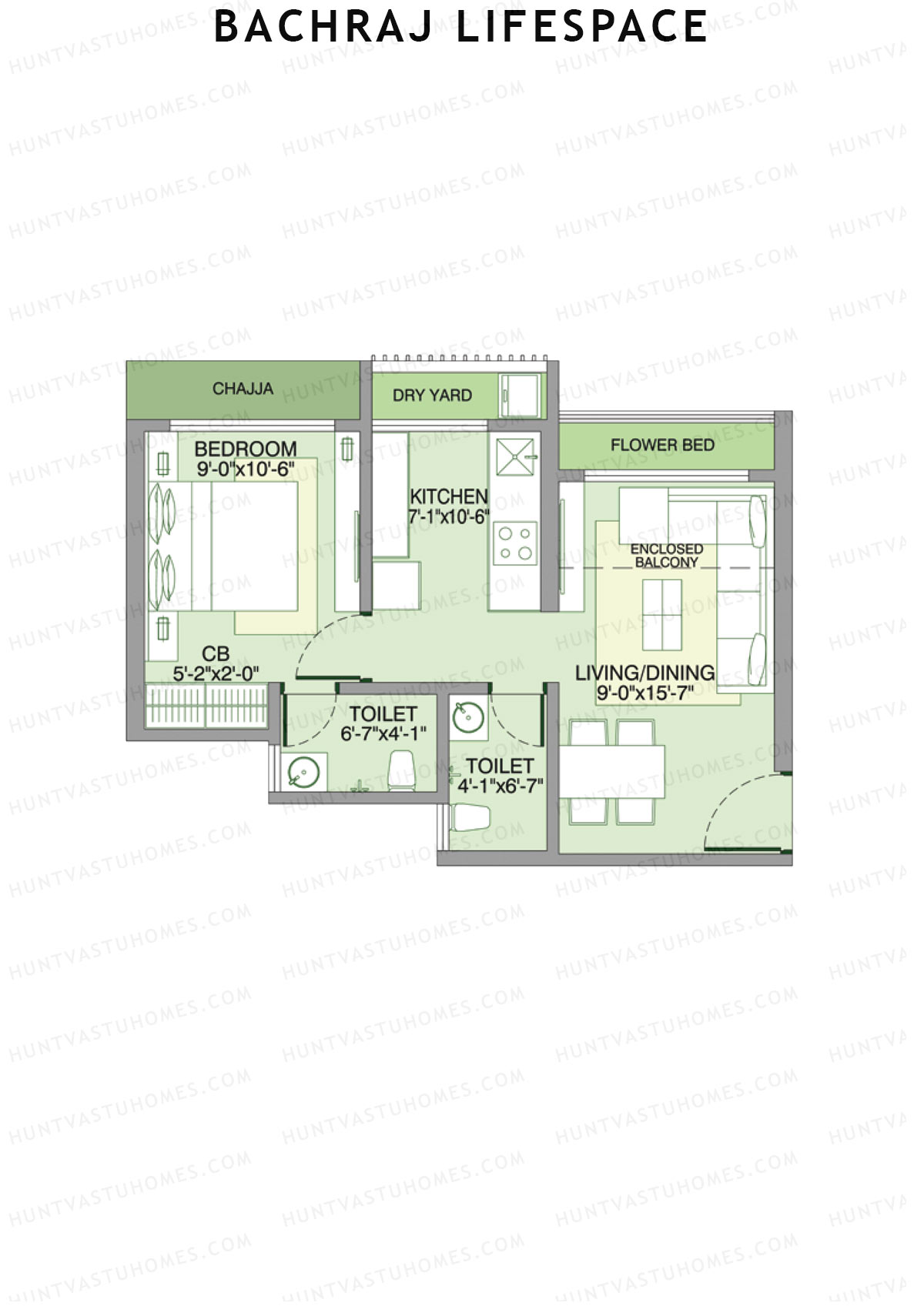 Bachraj Lifespace Wing B Unit 4 Floor Plan