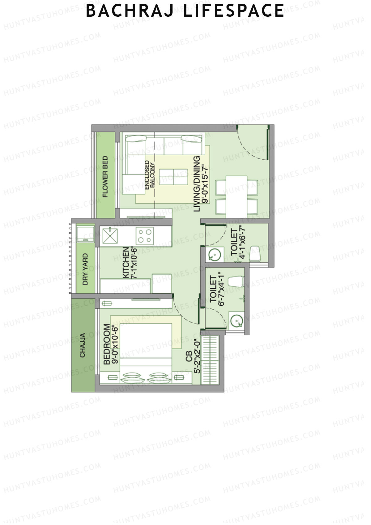 Bachraj Lifespace Wing C Unit 4 Floor Plan