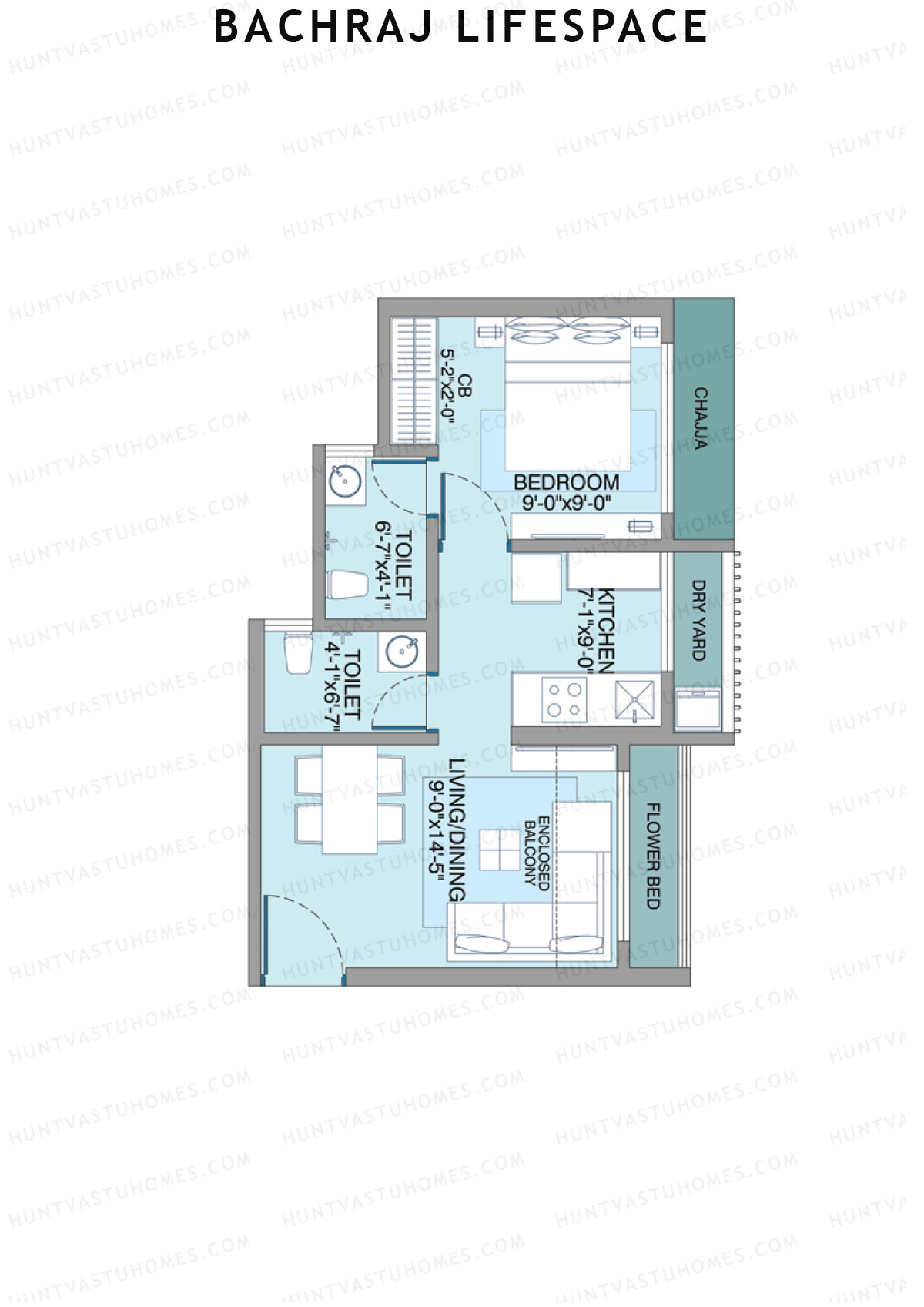 Bachraj Lifespace Wing C Unit 8 Floor Plan