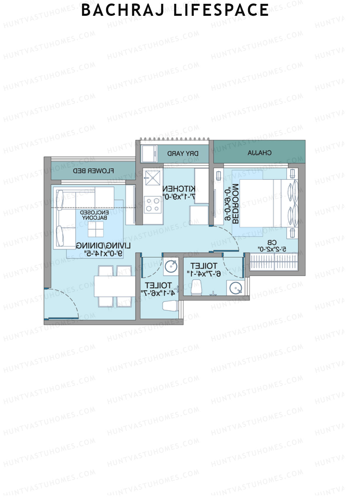 Bachraj Lifespace Wing D Unit 1 Floor Plan