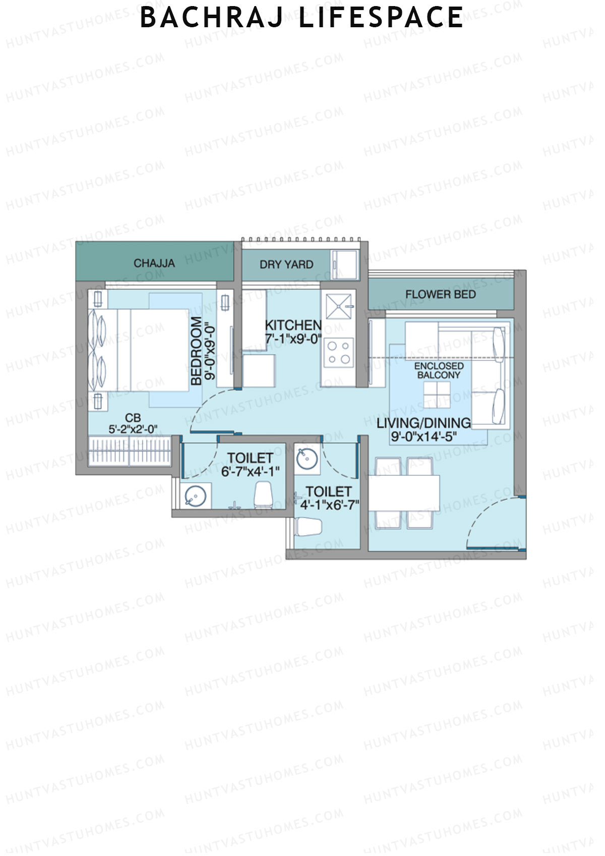Bachraj Lifespace Wing D Unit 5 Floor Plan