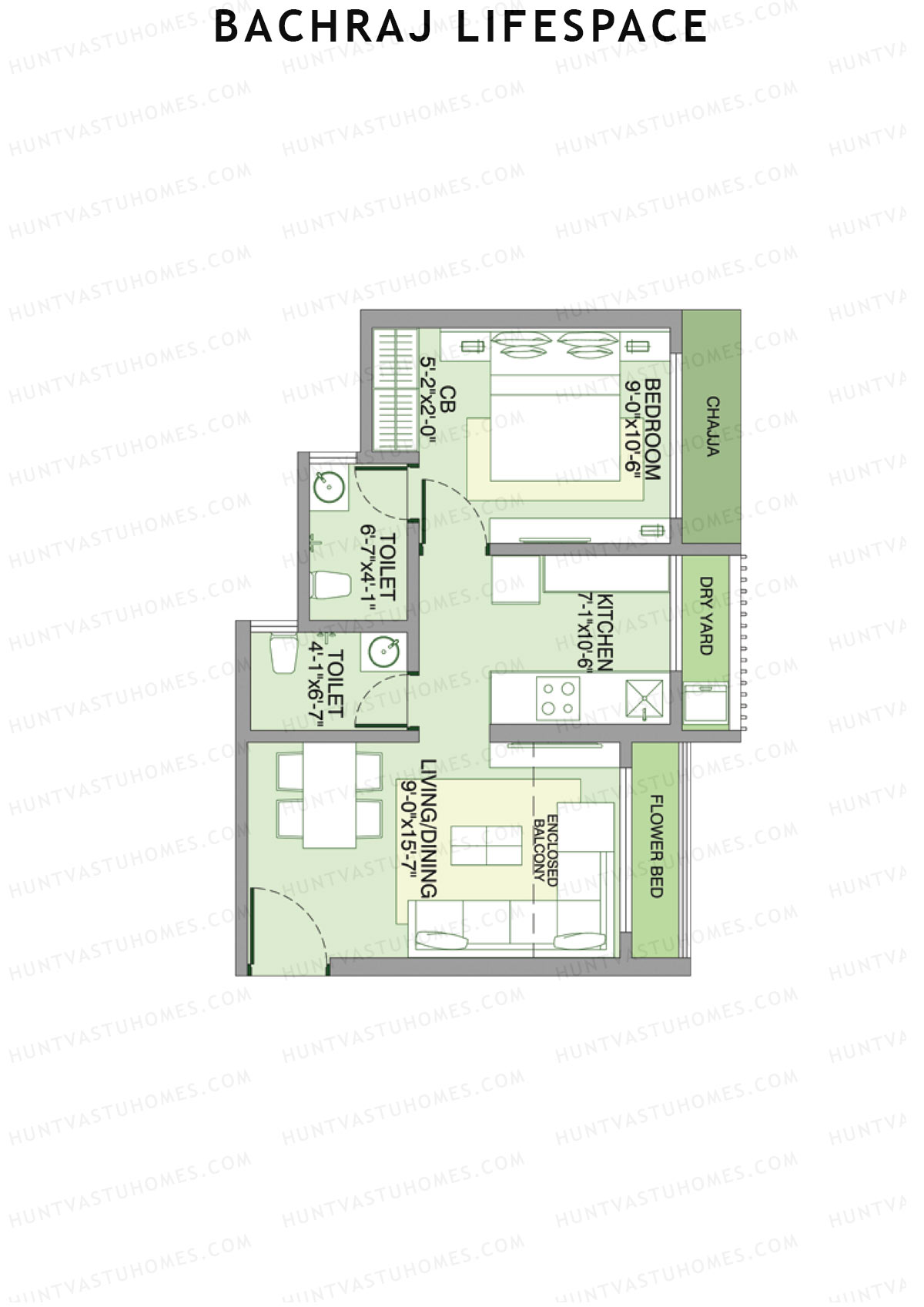 Bachraj Lifespace Wing D Unit 7 Floor Plan