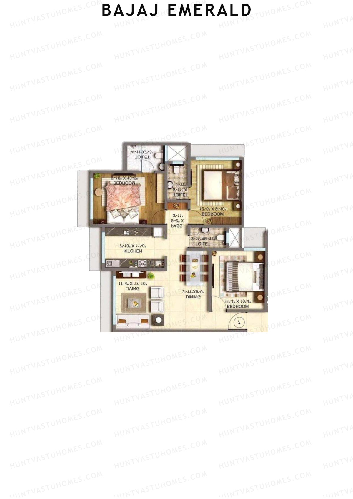 Bajaj Emerald Wing C Unit 2 Floor Plan