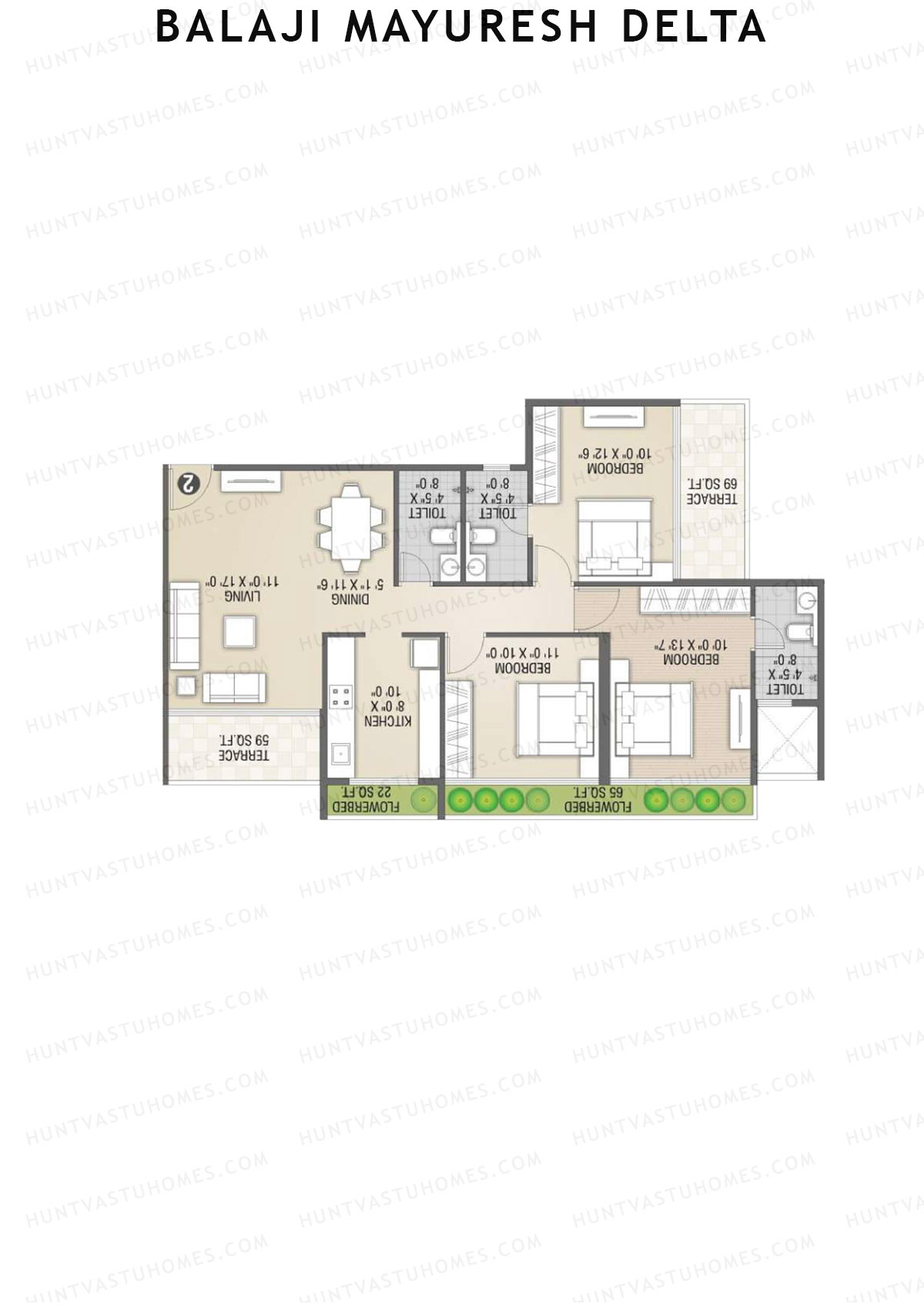 Balaji Mayuresh Delta Wing A Unit 2 Floor Plan