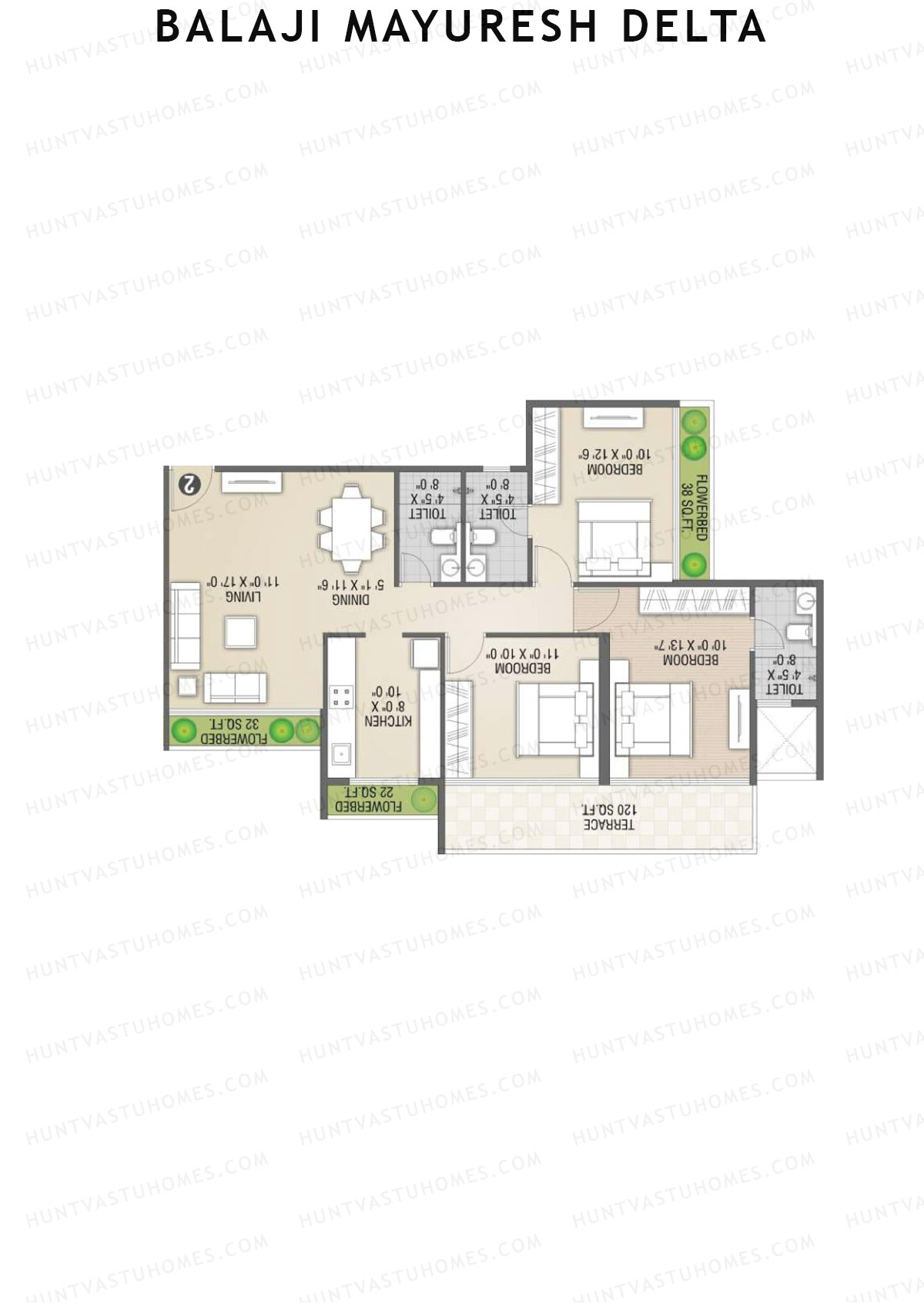 Balaji Mayuresh Delta Wing A Unit 2 Floor Plan
