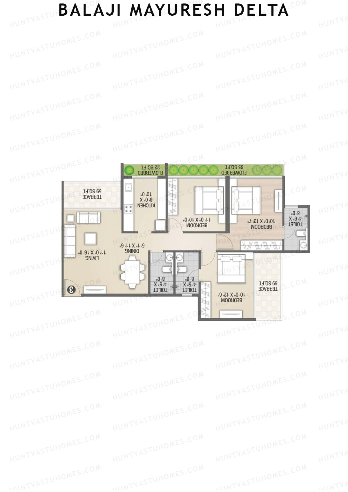 Balaji Mayuresh Delta Wing A Unit 3 Floor Plan