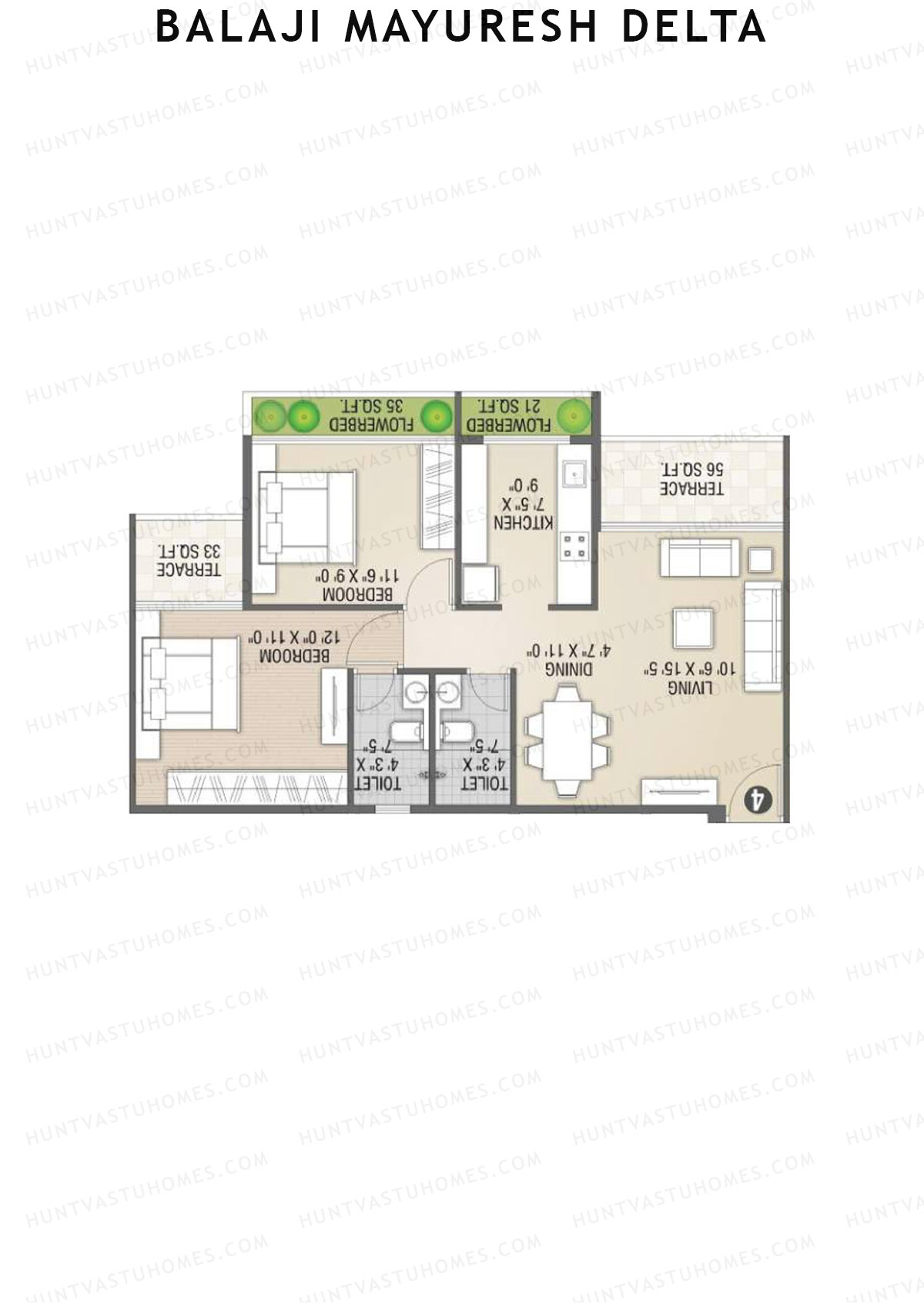 Balaji Mayuresh Delta Wing A Unit 4 Floor Plan