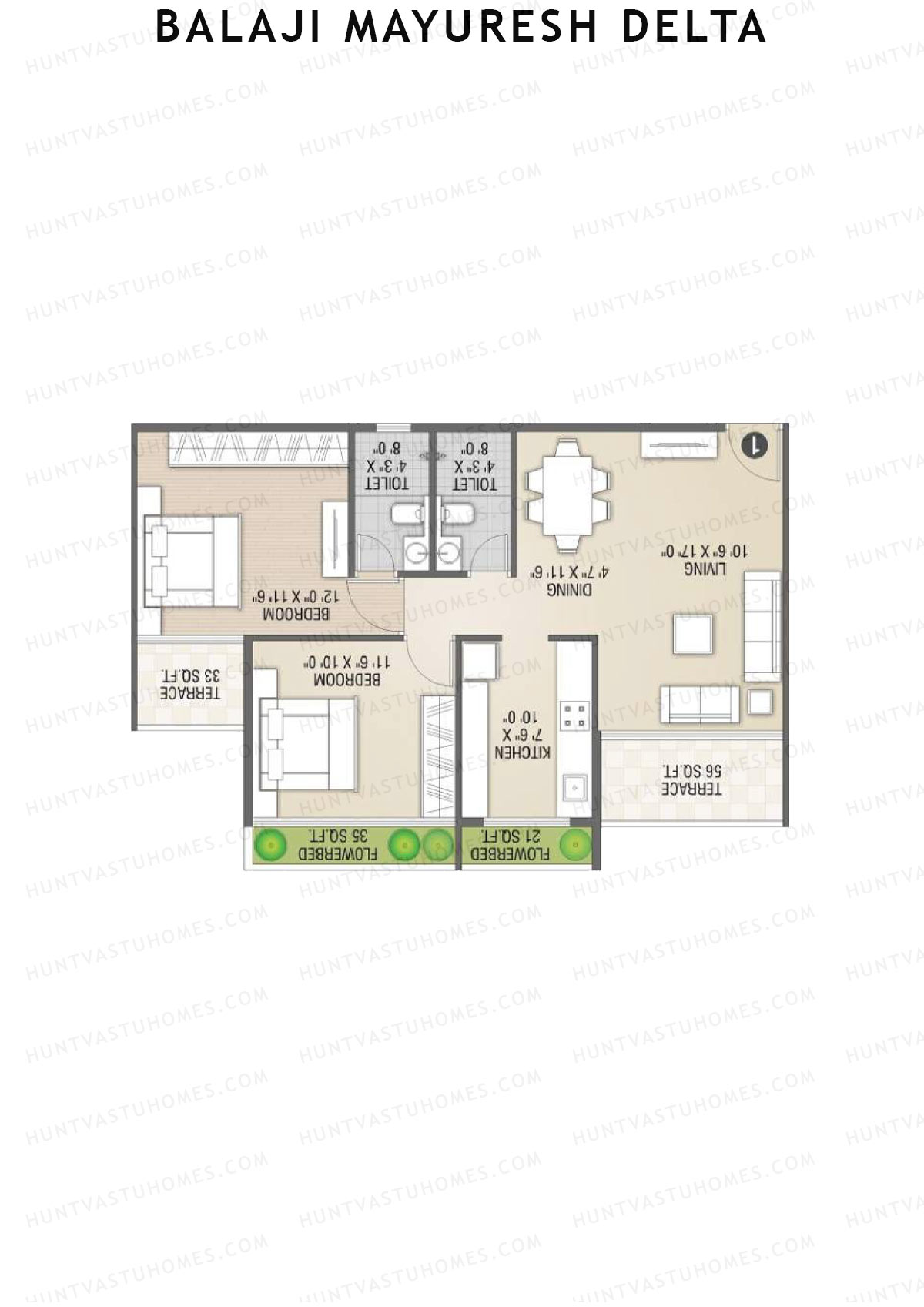 Balaji Mayuresh Delta Wing C Unit 2 Floor Plan