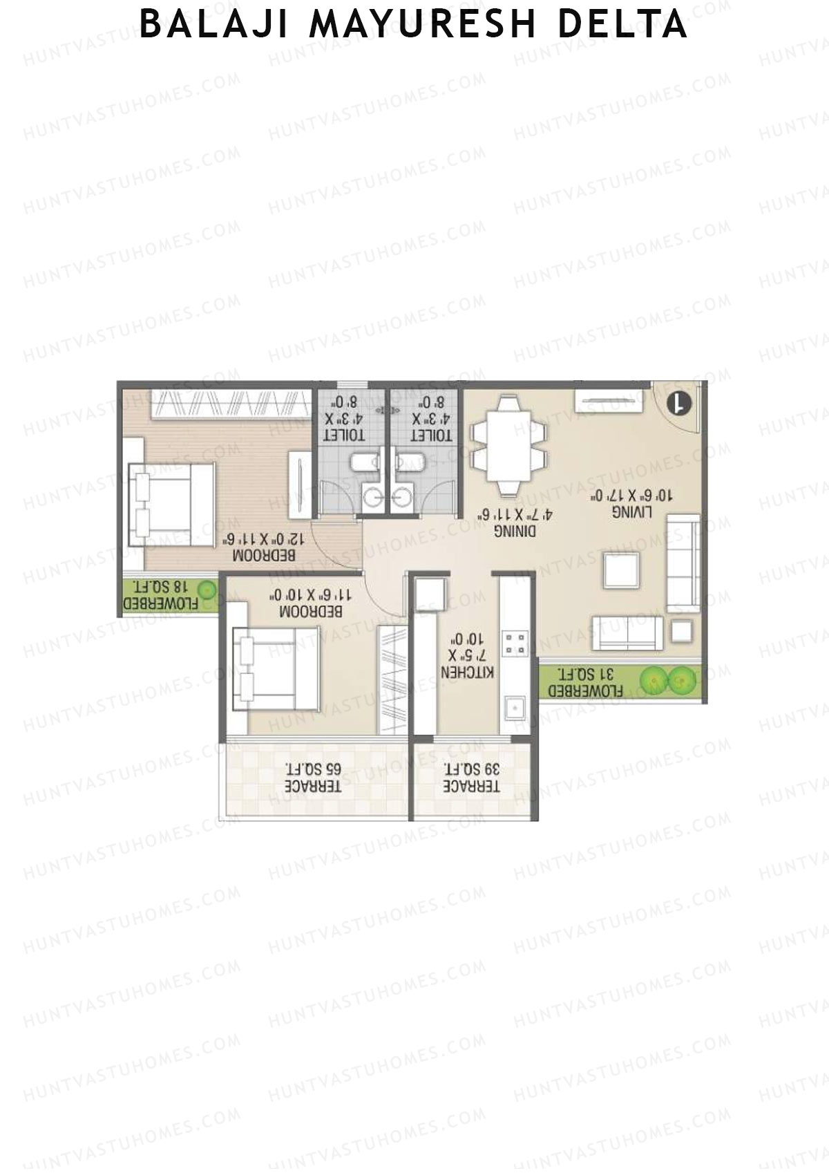 Balaji Mayuresh Delta Wing C Unit 2 Floor Plan