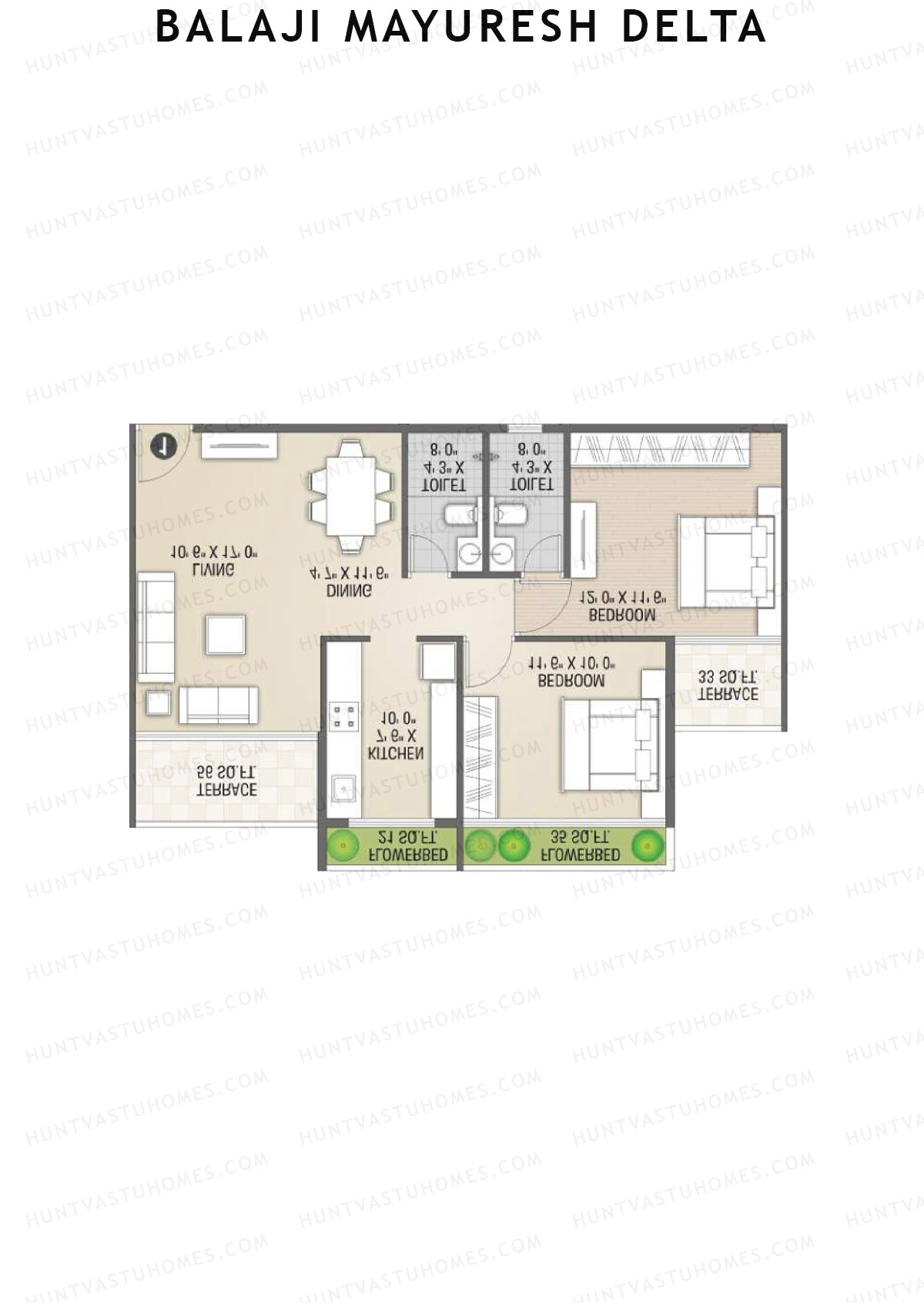 Balaji Mayuresh Delta Wing D Unit 1 Floor Plan