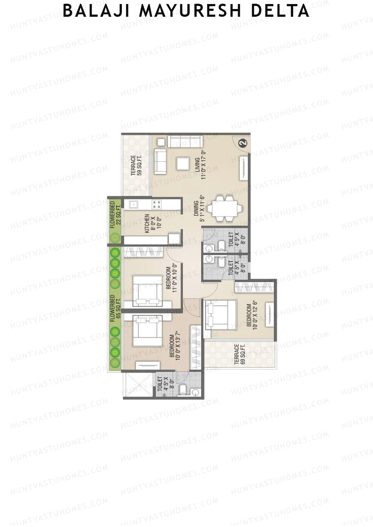 Balaji Mayuresh Delta Wing E Unit 1 Floor Plan