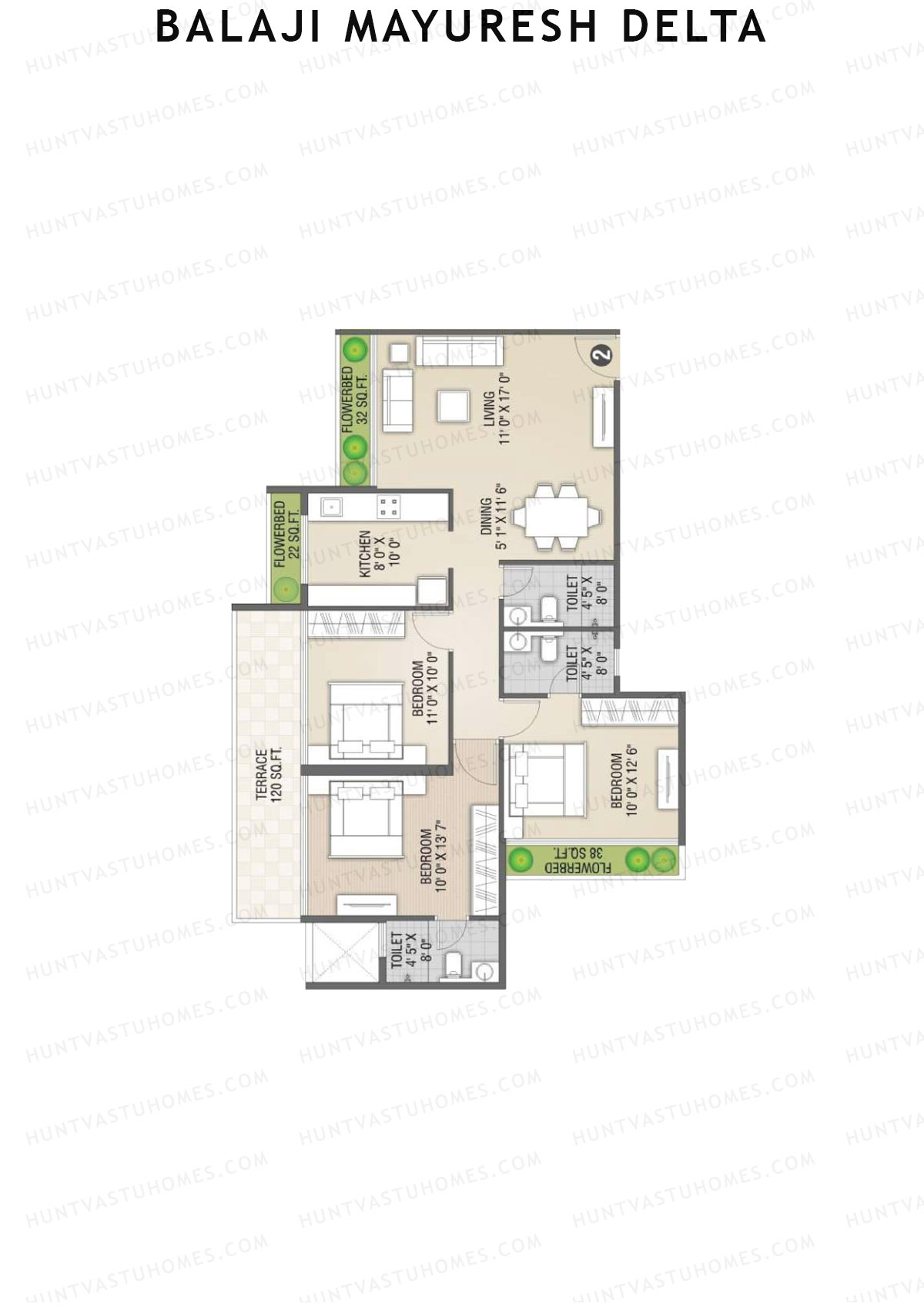 Balaji Mayuresh Delta Wing E Unit 1 Floor Plan